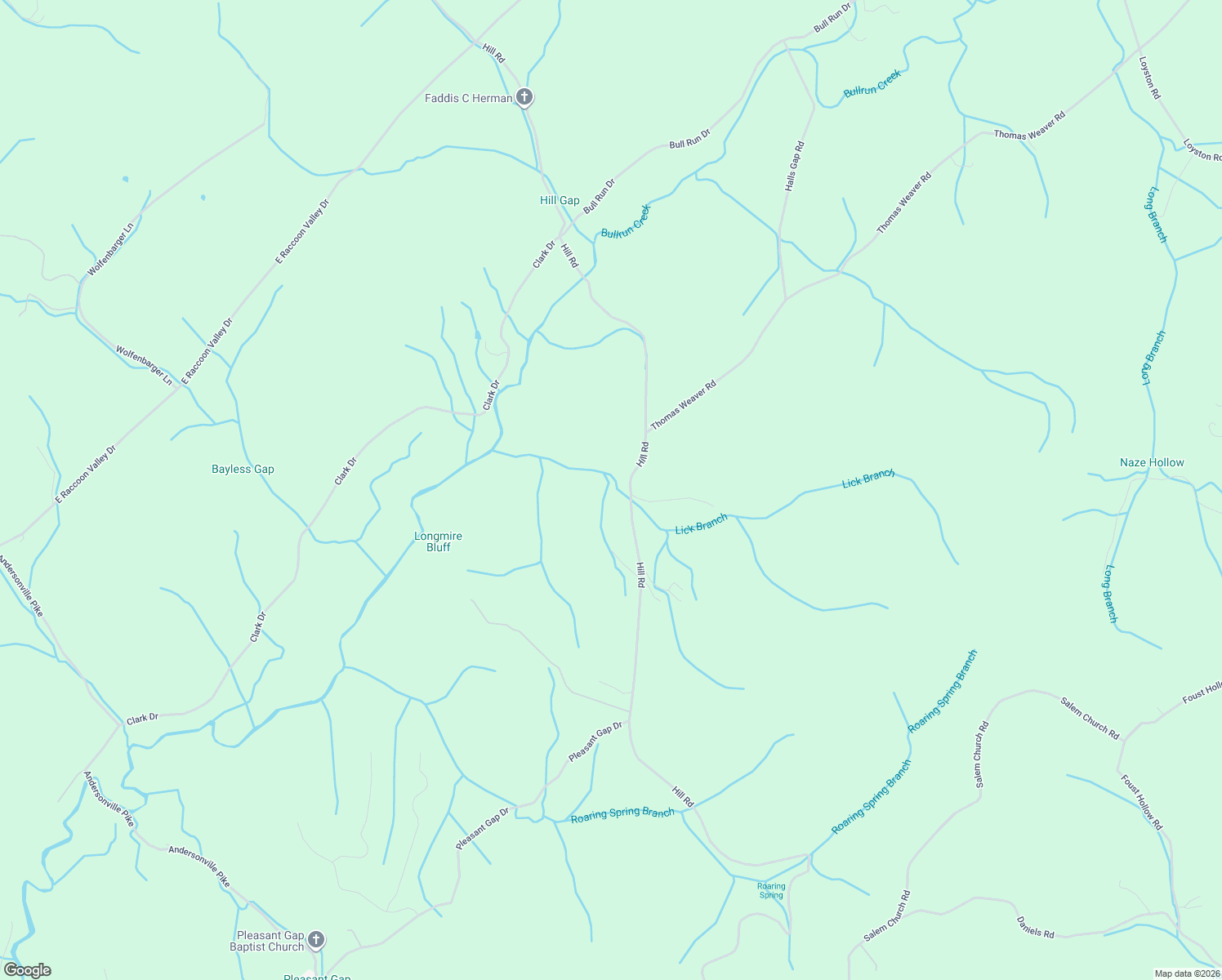 map of restaurants, bars, coffee shops, grocery stores, and more near 9217 Hill Road in Knoxville