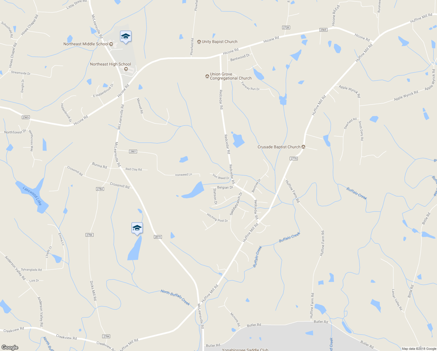 map of restaurants, bars, coffee shops, grocery stores, and more near 4700 Chestnut Bay Court in McLeansville