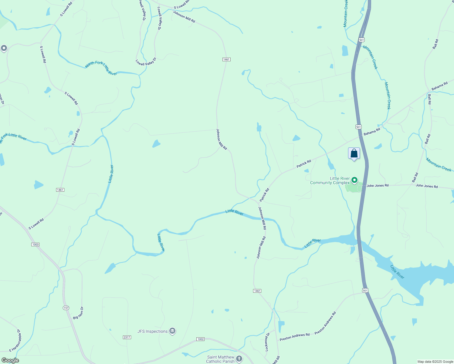 map of restaurants, bars, coffee shops, grocery stores, and more near 7917 Johnson Mill Road in Bahama