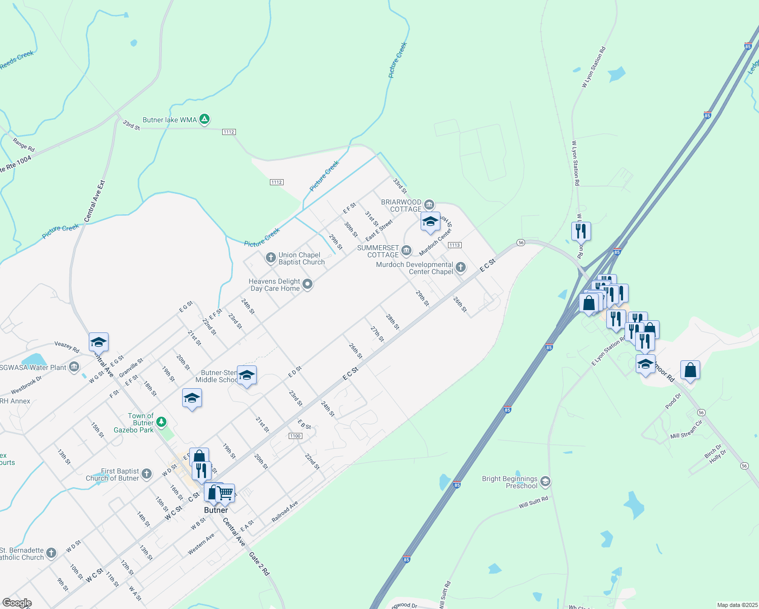 East D Street, Butner NC Walk Score