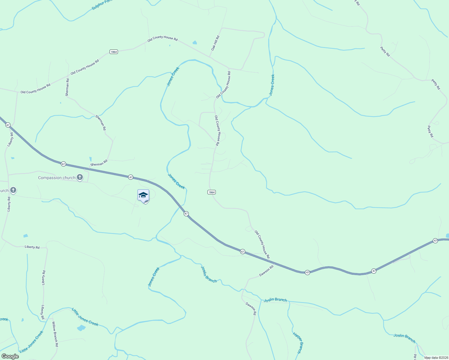 map of restaurants, bars, coffee shops, grocery stores, and more near 2026 Old County House Road in White Bluff