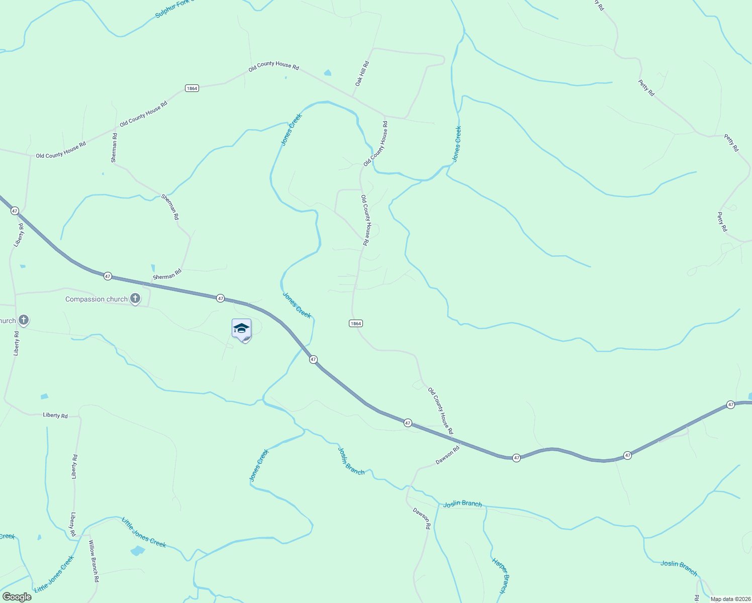map of restaurants, bars, coffee shops, grocery stores, and more near 2026 Old County House Road in White Bluff