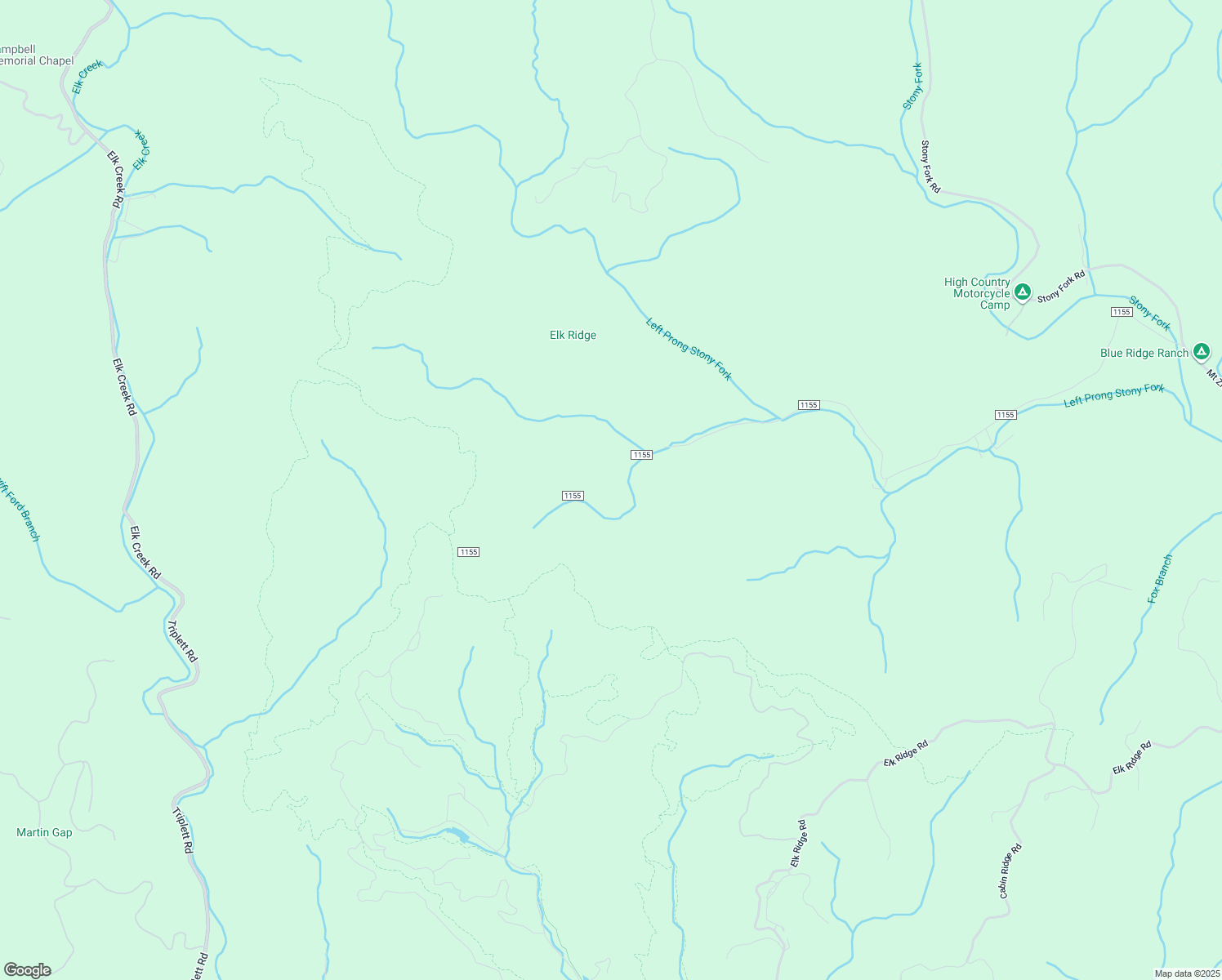 map of restaurants, bars, coffee shops, grocery stores, and more near Lee Mountain Road in Wilkes County