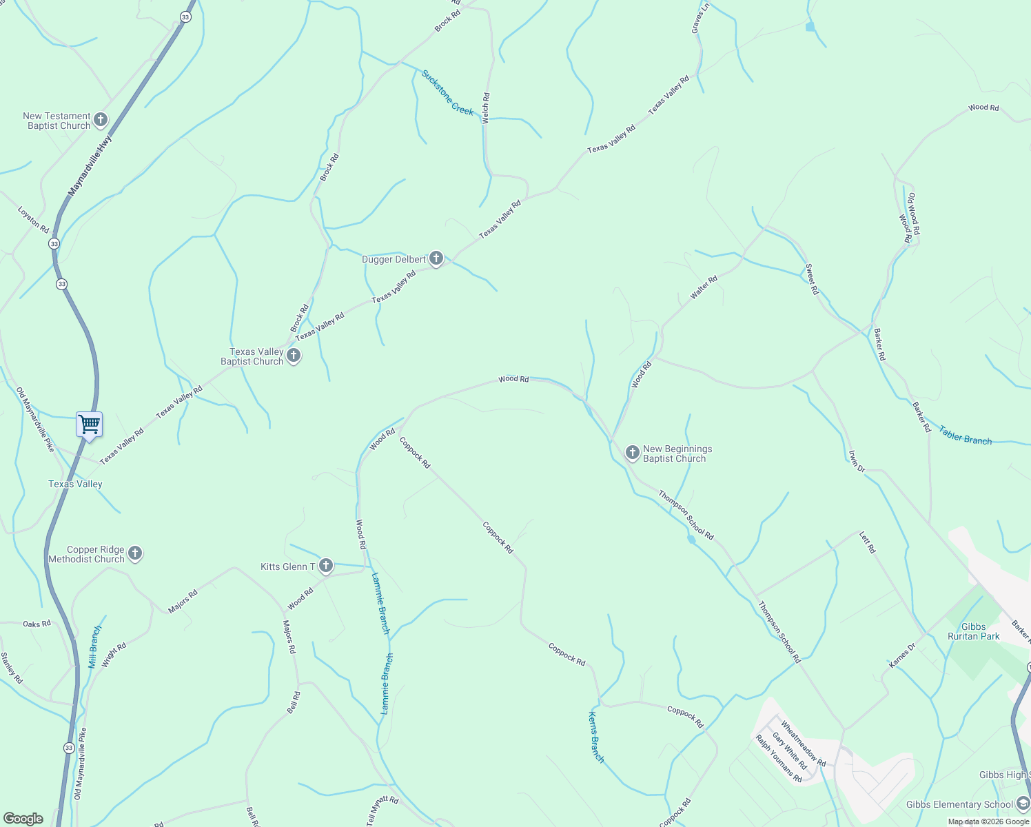 map of restaurants, bars, coffee shops, grocery stores, and more near 7306 Harvey Henry Road in Knox County