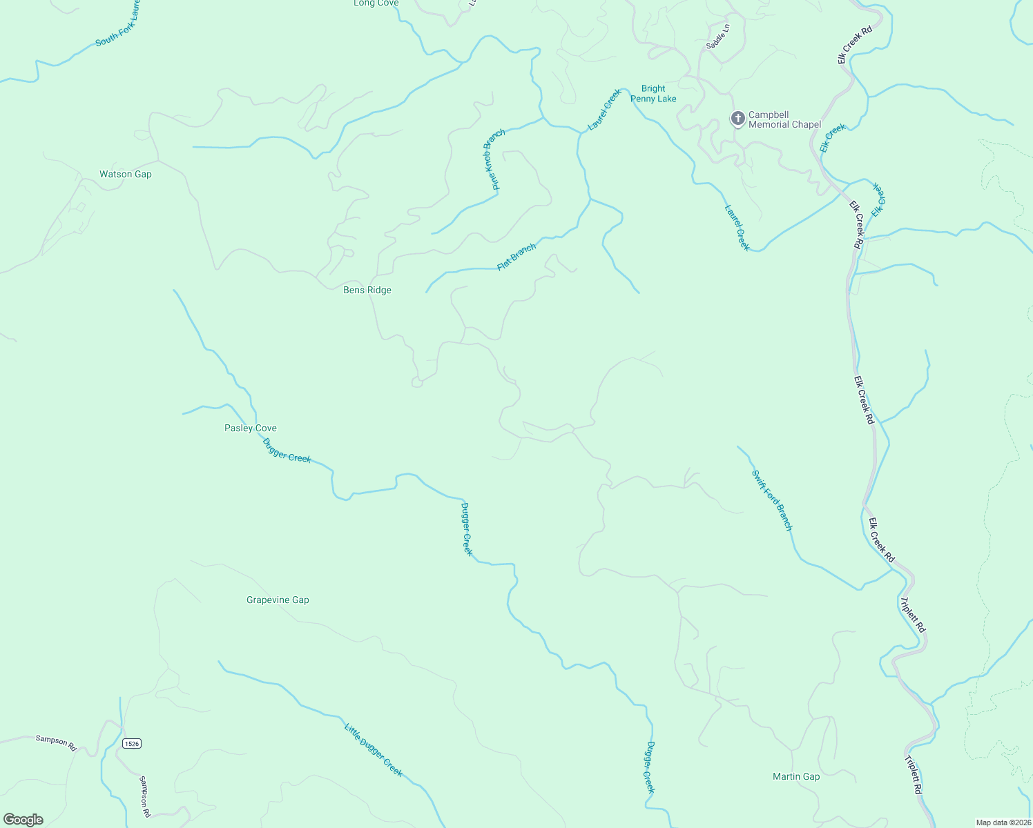map of restaurants, bars, coffee shops, grocery stores, and more near Dugger Firetower Road in Watauga County