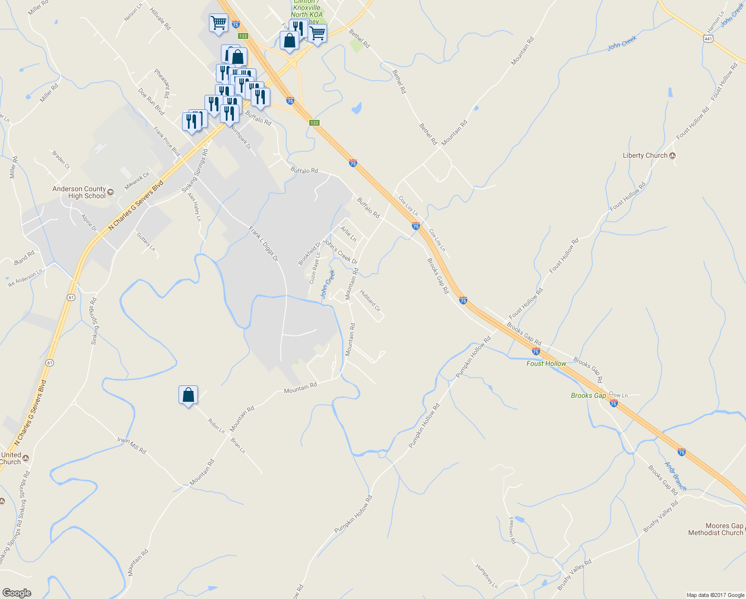 map of restaurants, bars, coffee shops, grocery stores, and more near 210 Hubbard Circle in Clinton