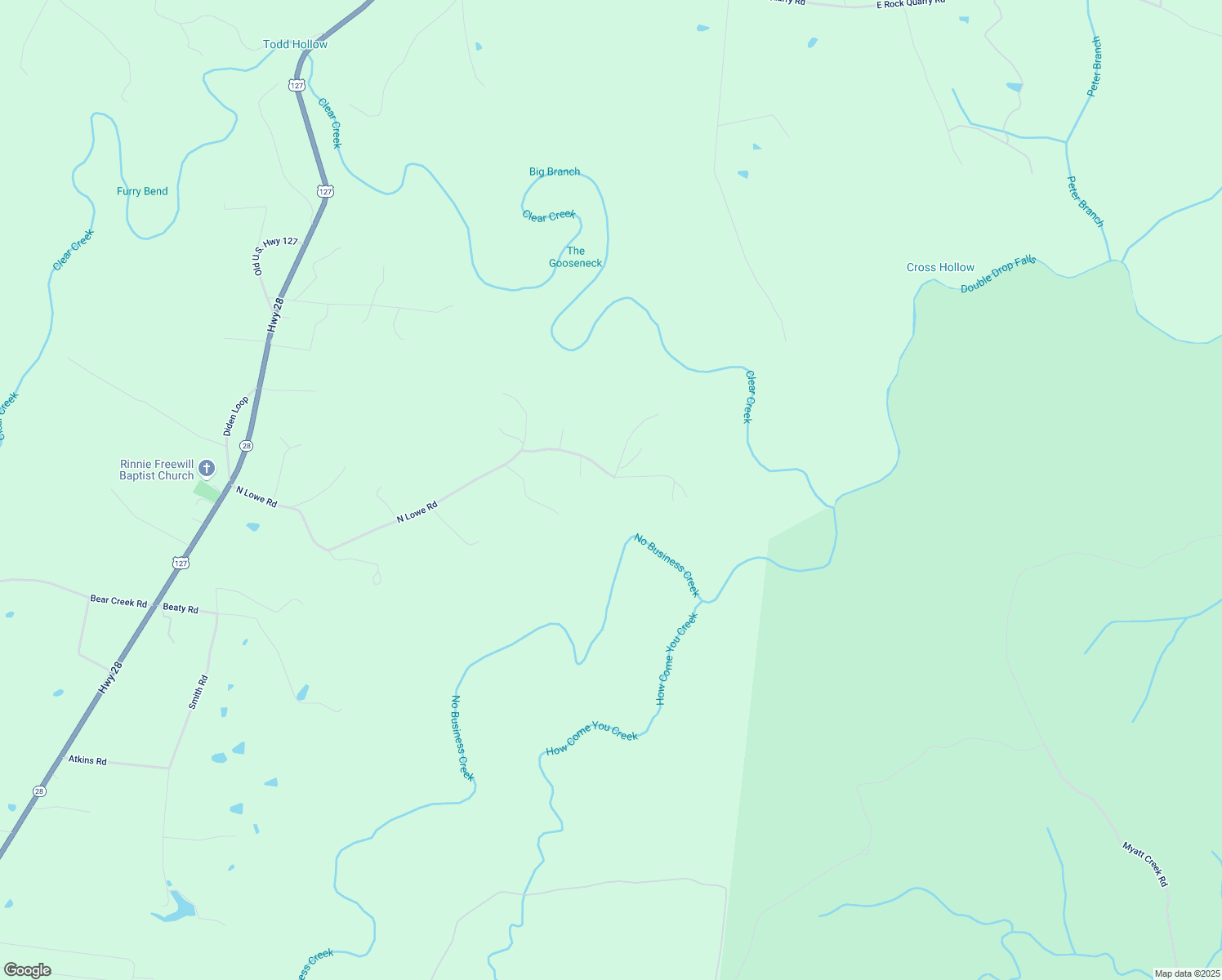 map of restaurants, bars, coffee shops, grocery stores, and more near 1194 North Lowe Road in Crossville