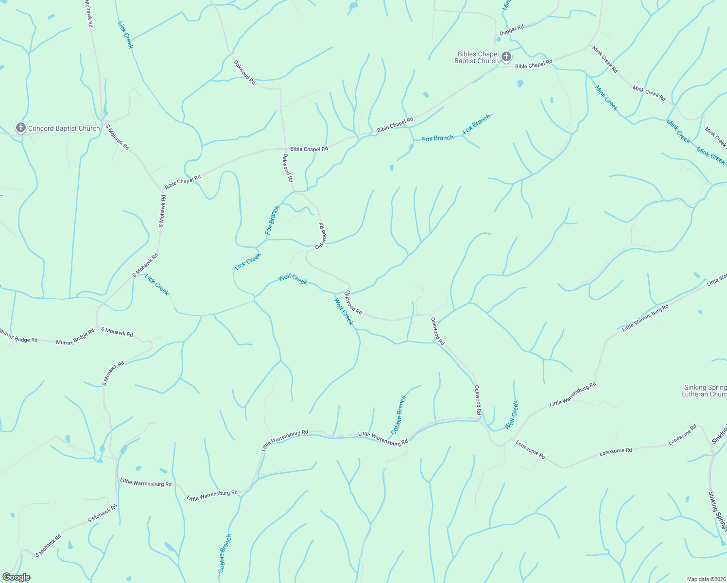 map of restaurants, bars, coffee shops, grocery stores, and more near 2145 Oakwood Road in Midway