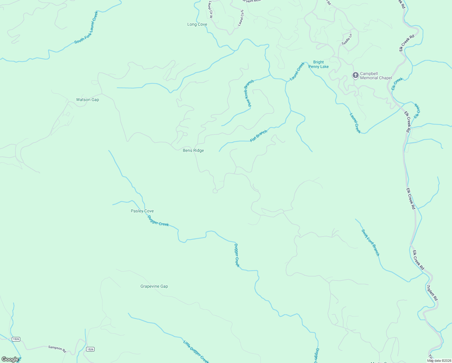map of restaurants, bars, coffee shops, grocery stores, and more near Dugger Firetower Road in Watauga County