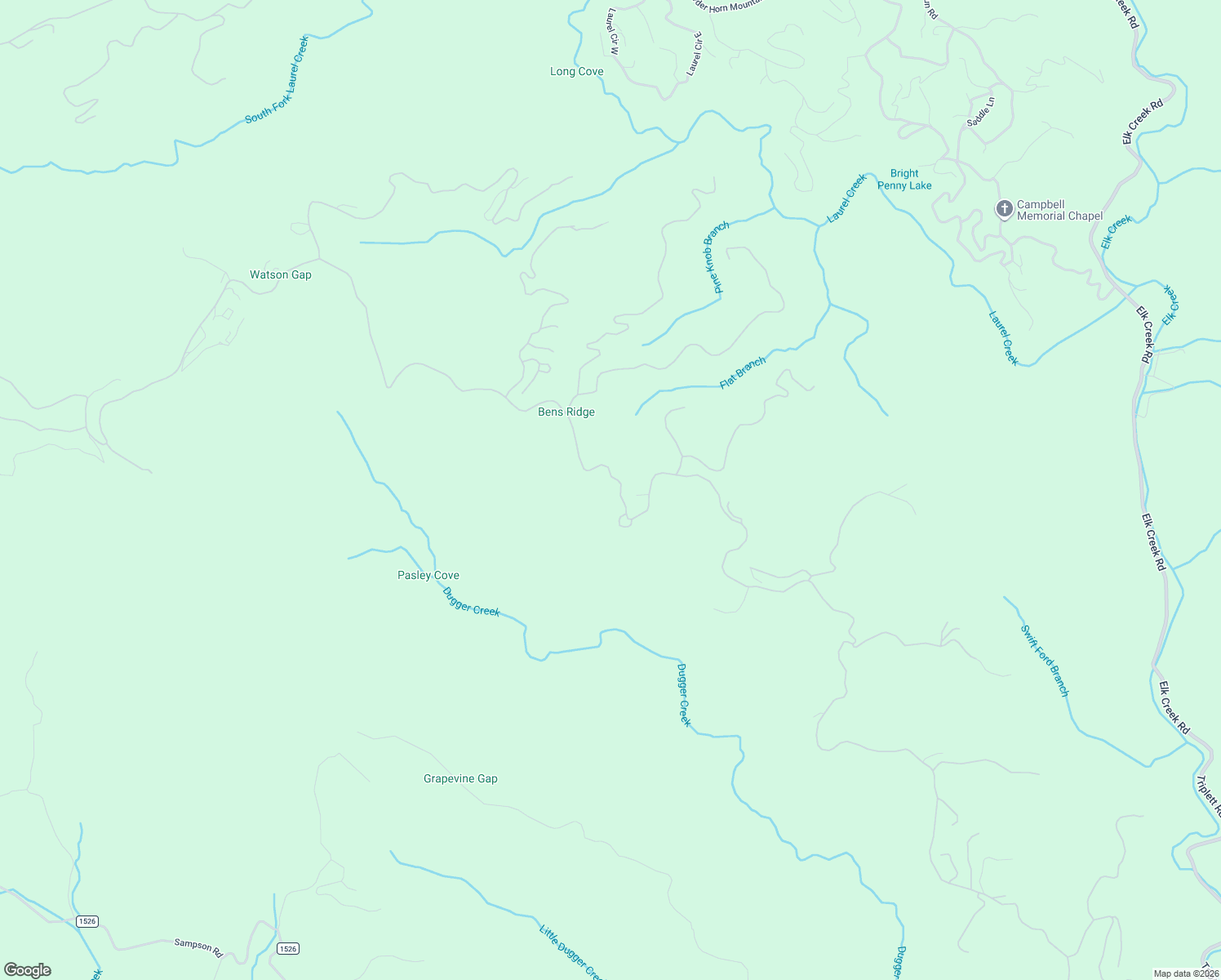 map of restaurants, bars, coffee shops, grocery stores, and more near Dugger Firetower Road in Watauga County