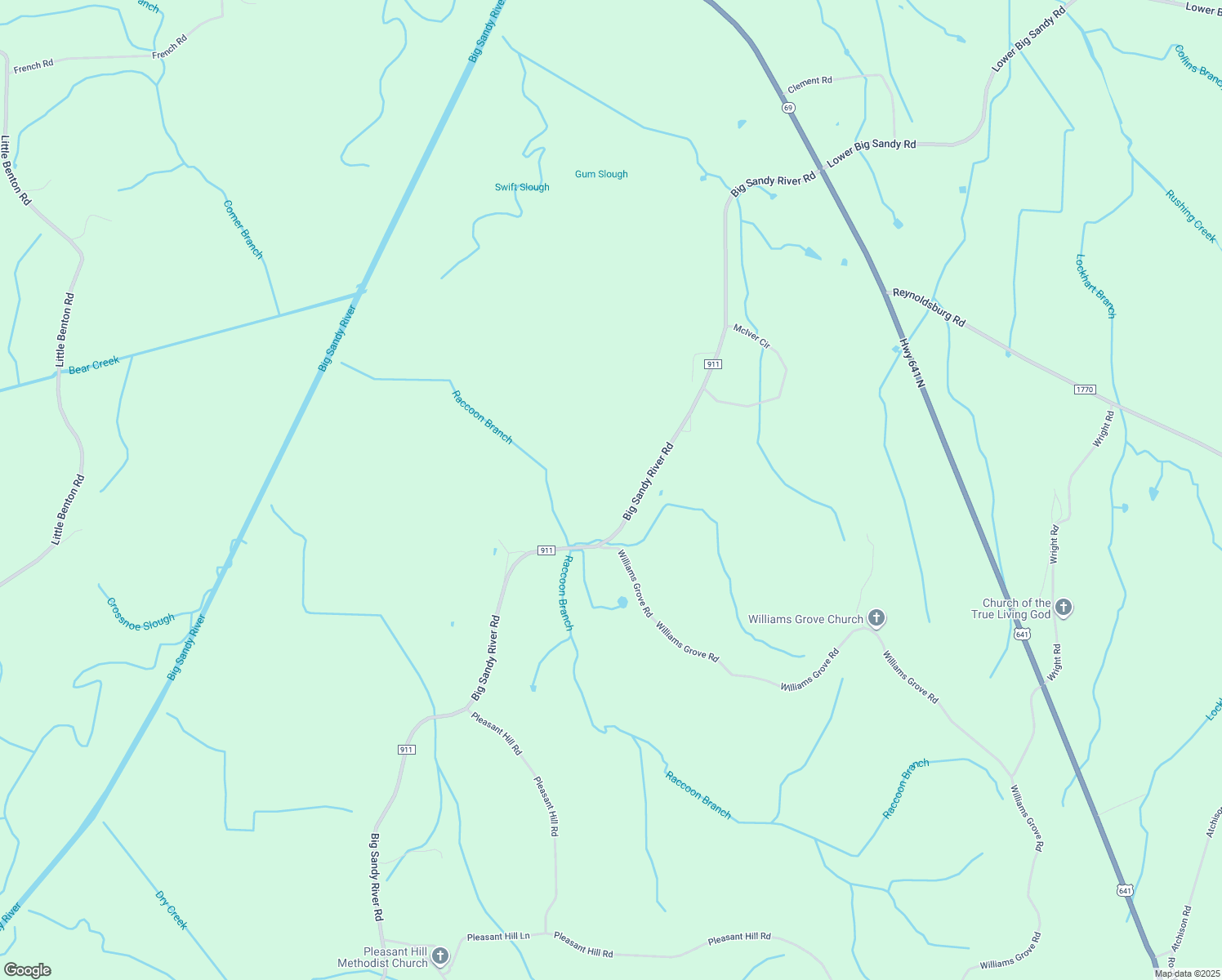map of restaurants, bars, coffee shops, grocery stores, and more near 9895 Big Sandy River Rd in Camden