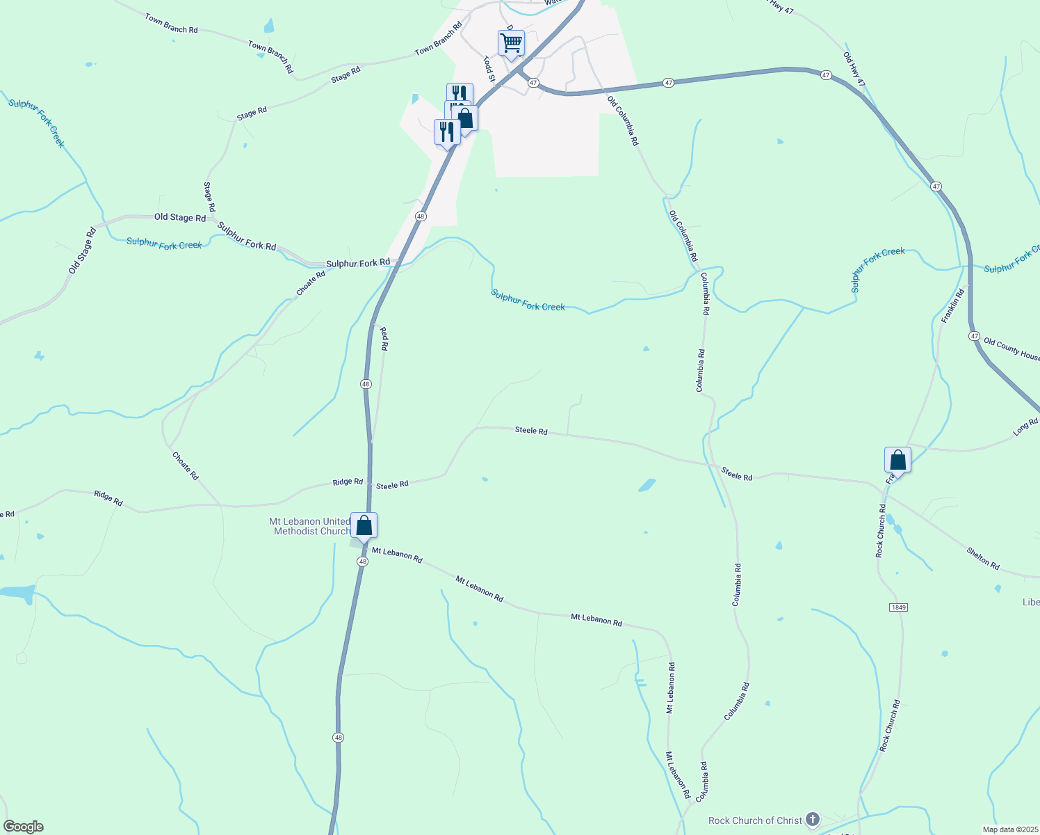 map of restaurants, bars, coffee shops, grocery stores, and more near 655 Steele Road in Charlotte