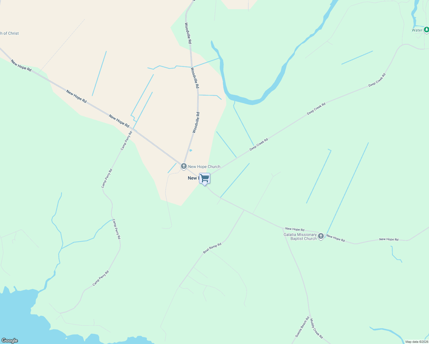 map of restaurants, bars, coffee shops, grocery stores, and more near 130 Deep Creek Road in Hertford