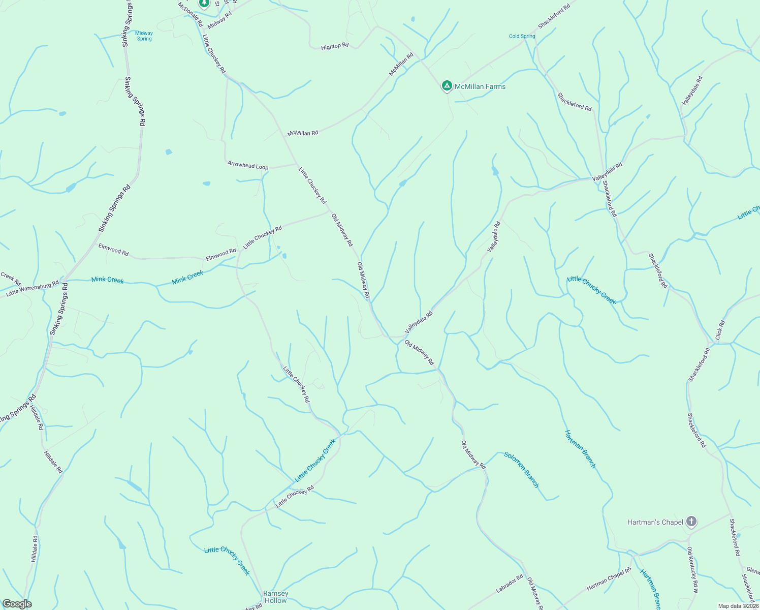 map of restaurants, bars, coffee shops, grocery stores, and more near 535 Old Midway Road in Midway