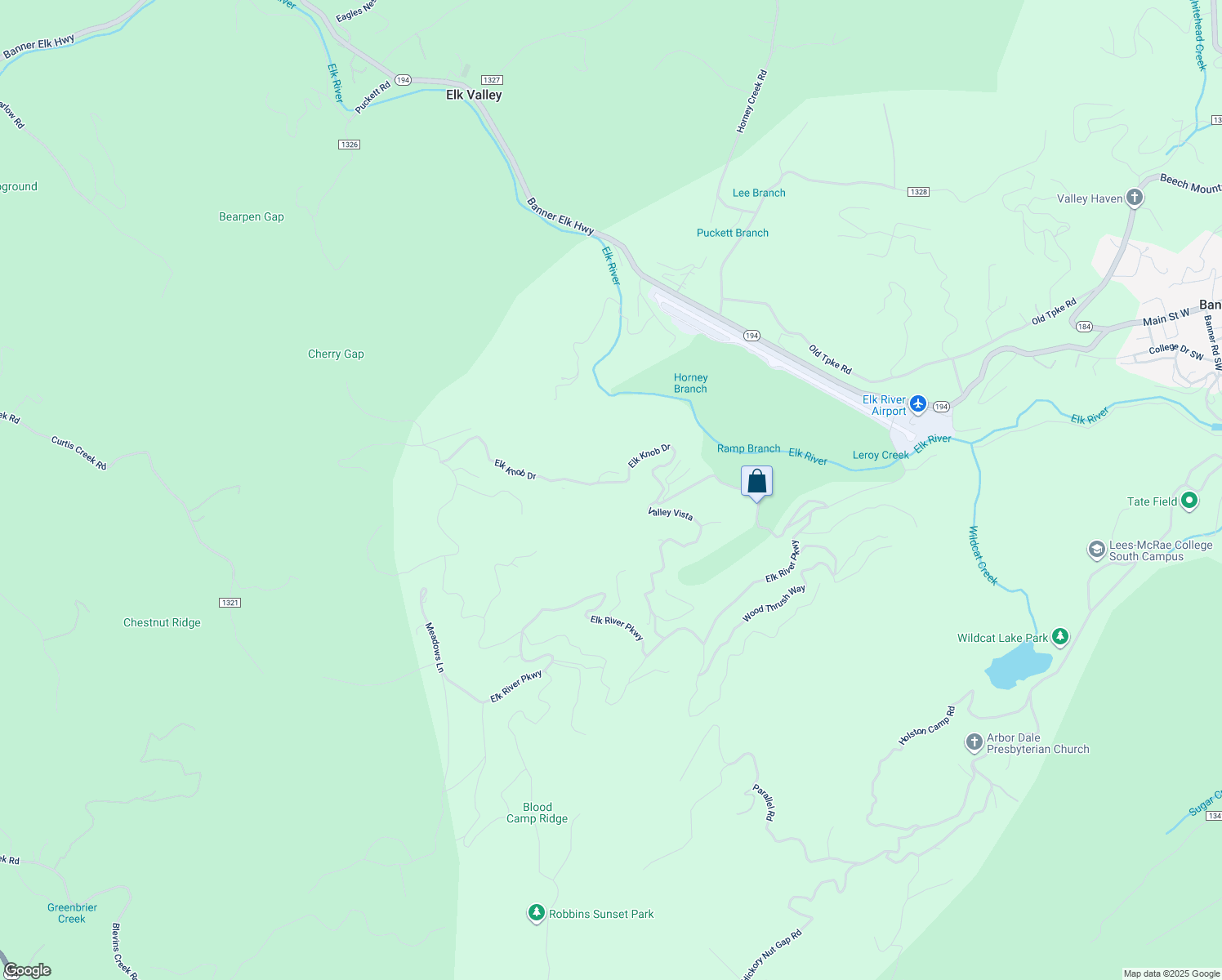 map of restaurants, bars, coffee shops, grocery stores, and more near 30 Crestview Lane in Banner Elk