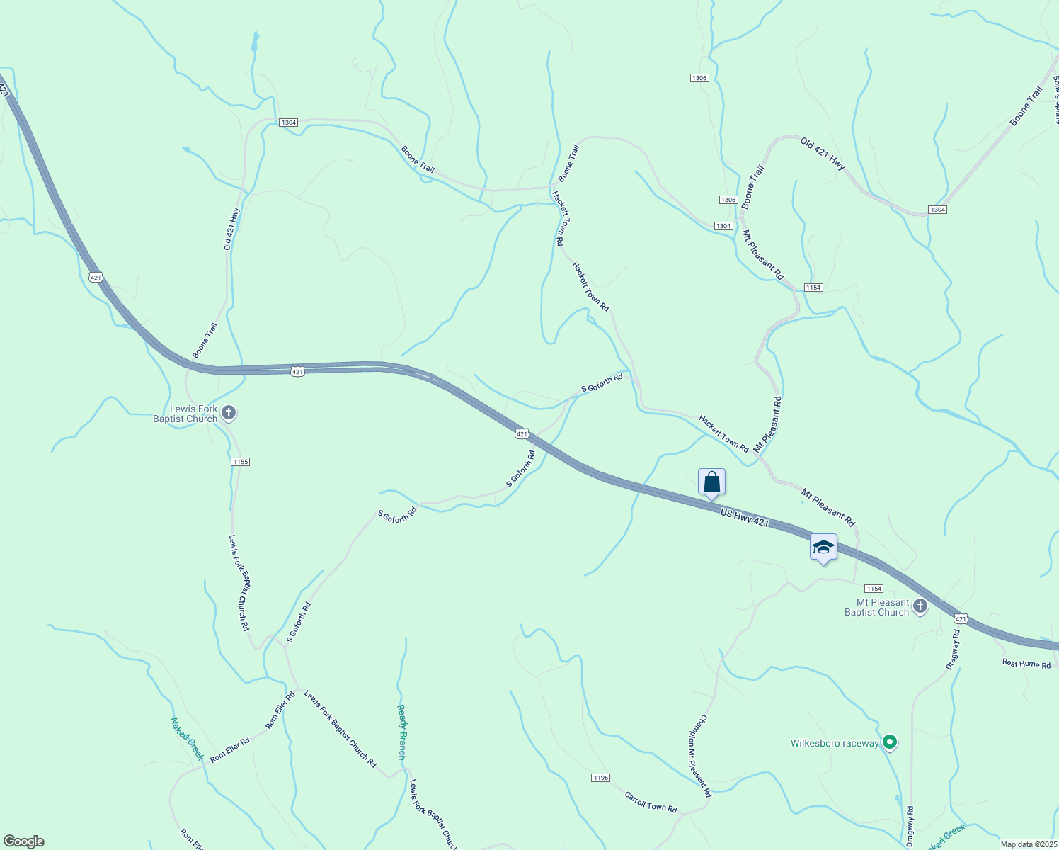 map of restaurants, bars, coffee shops, grocery stores, and more near 105 North Goforth Road in Ferguson