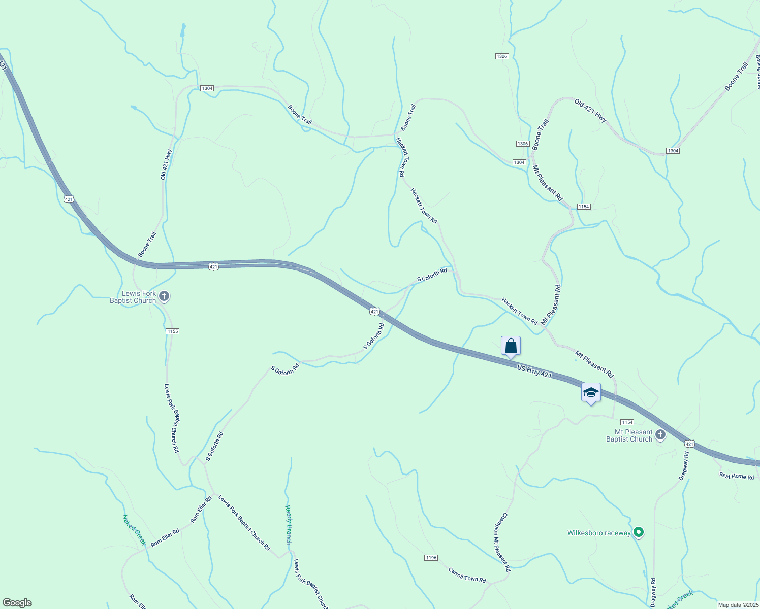 map of restaurants, bars, coffee shops, grocery stores, and more near 105 North Goforth Road in Ferguson