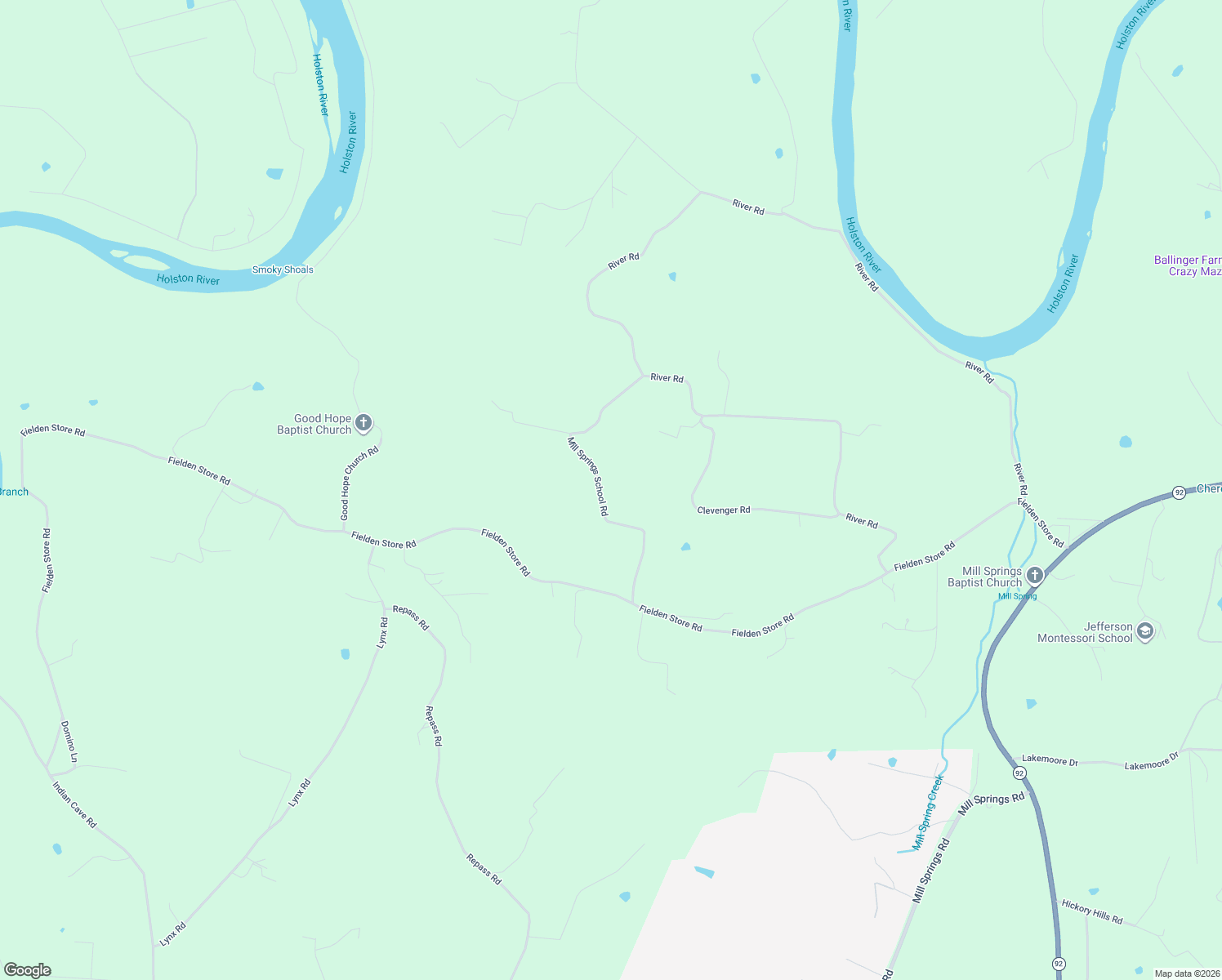 map of restaurants, bars, coffee shops, grocery stores, and more near 2478 Mill Springs School Road in New Market