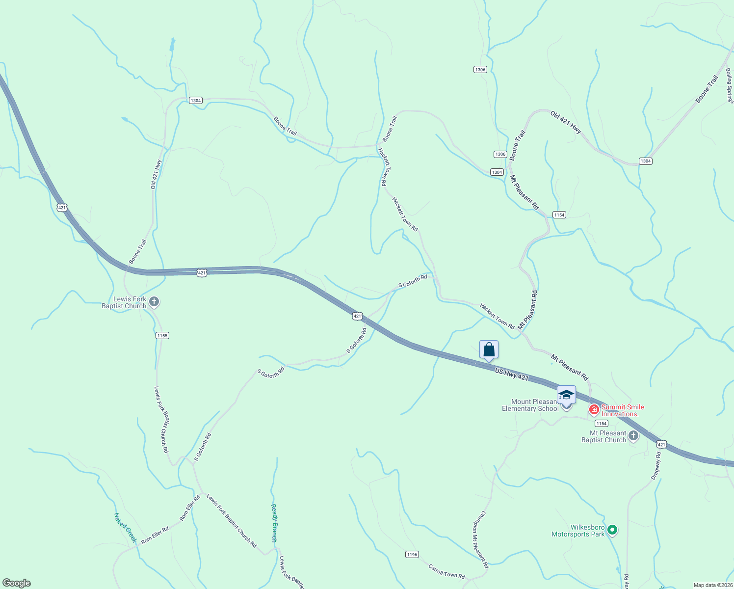 map of restaurants, bars, coffee shops, grocery stores, and more near 167 Rocky Top Acres Road in Ferguson