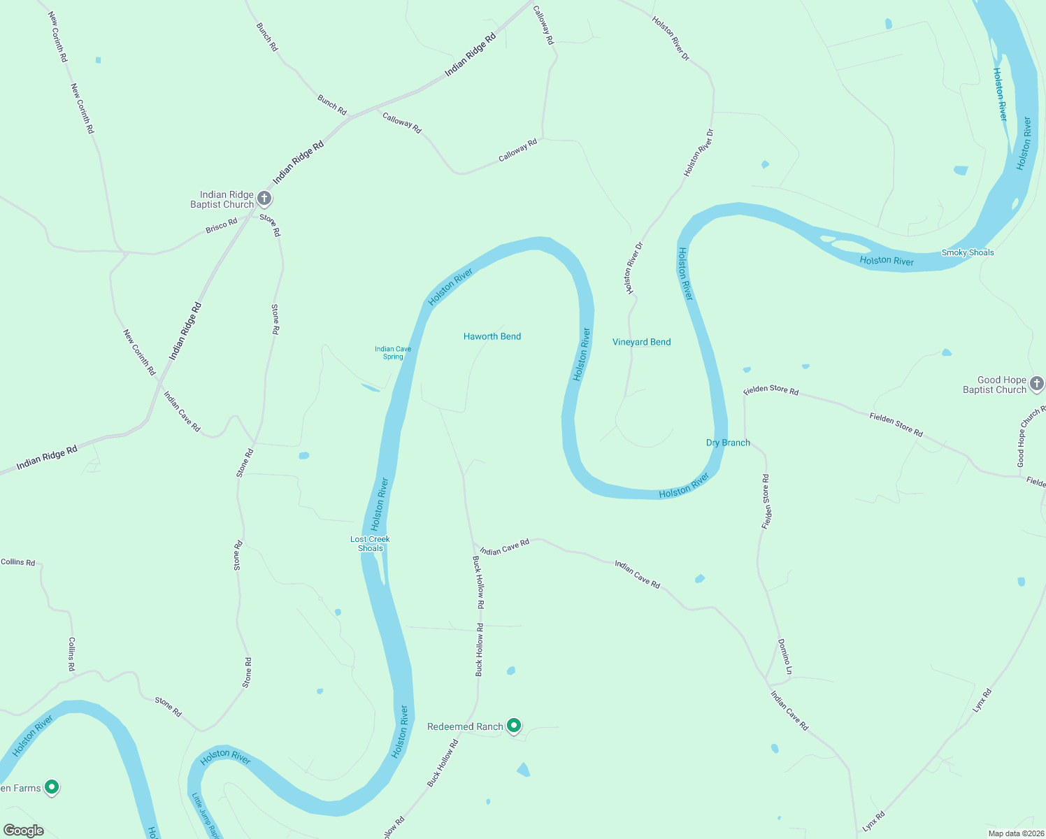 map of restaurants, bars, coffee shops, grocery stores, and more near 2324 Holston View Road in New Market