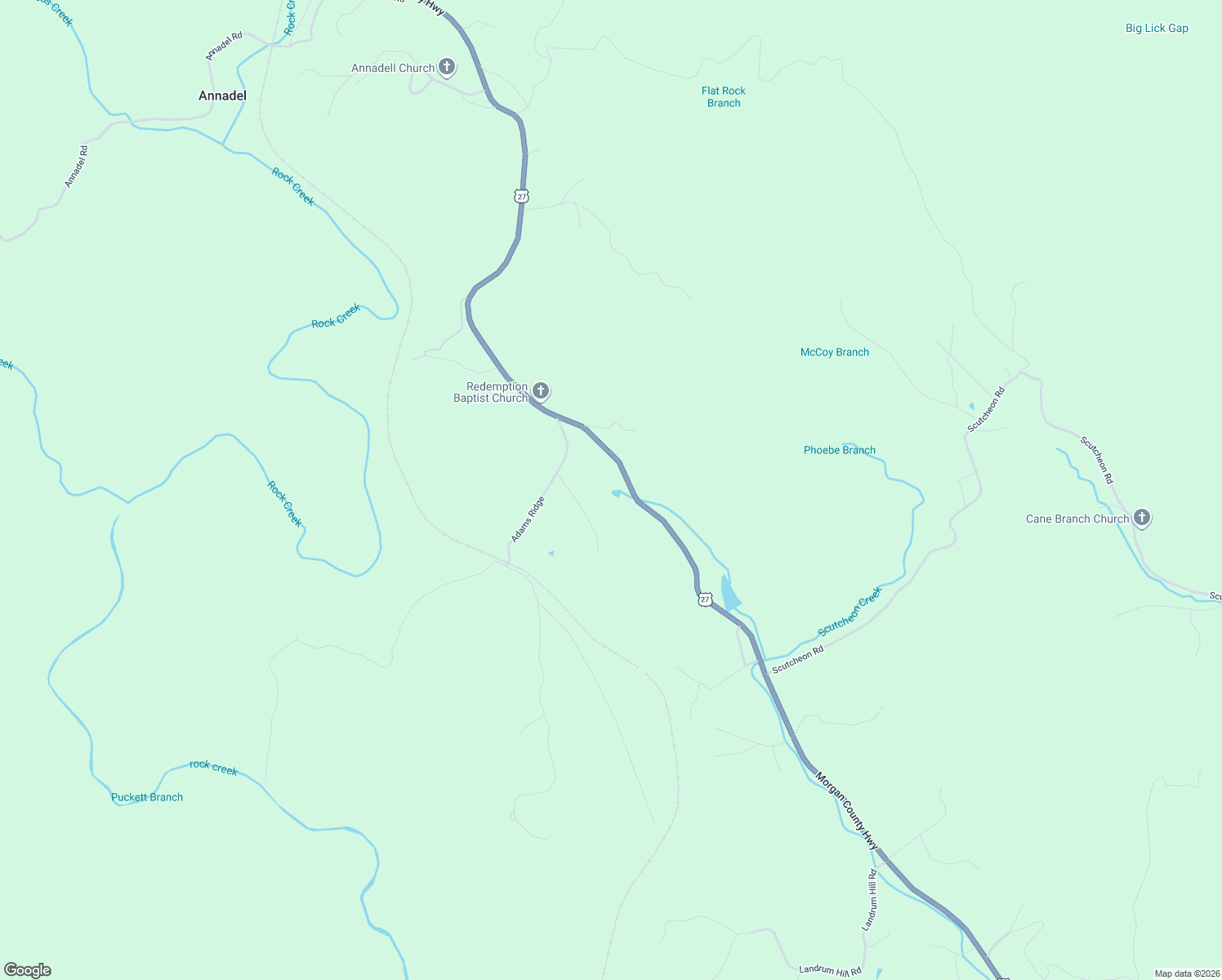 map of restaurants, bars, coffee shops, grocery stores, and more near 5739 Morgan County Highway in Lancing