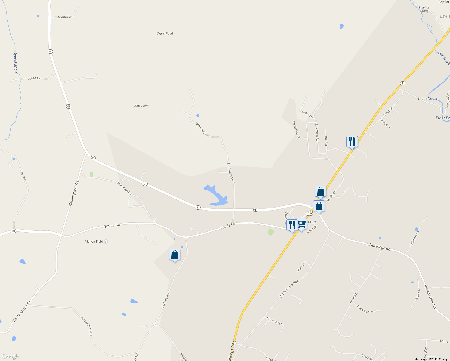 map of restaurants, bars, coffee shops, grocery stores, and more near 273 Mckinney Rd in Blaine