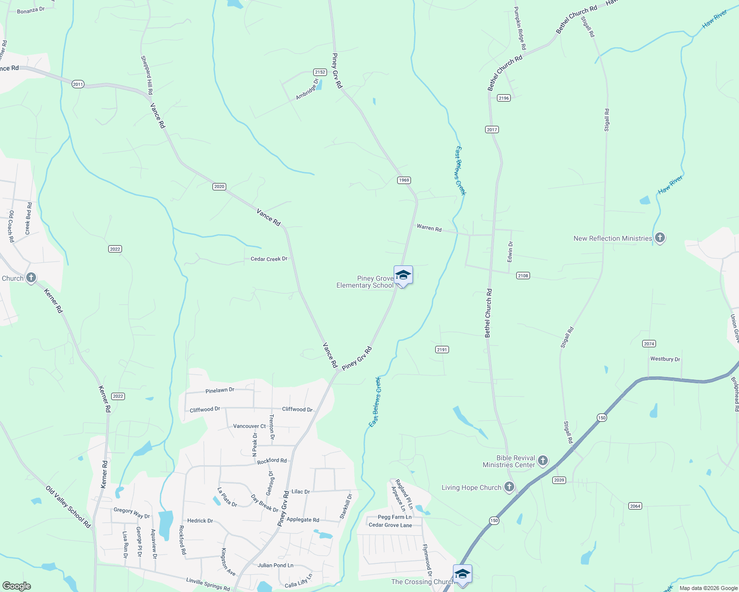 map of restaurants, bars, coffee shops, grocery stores, and more near 8532 Dalton Ridge Road in Kernersville