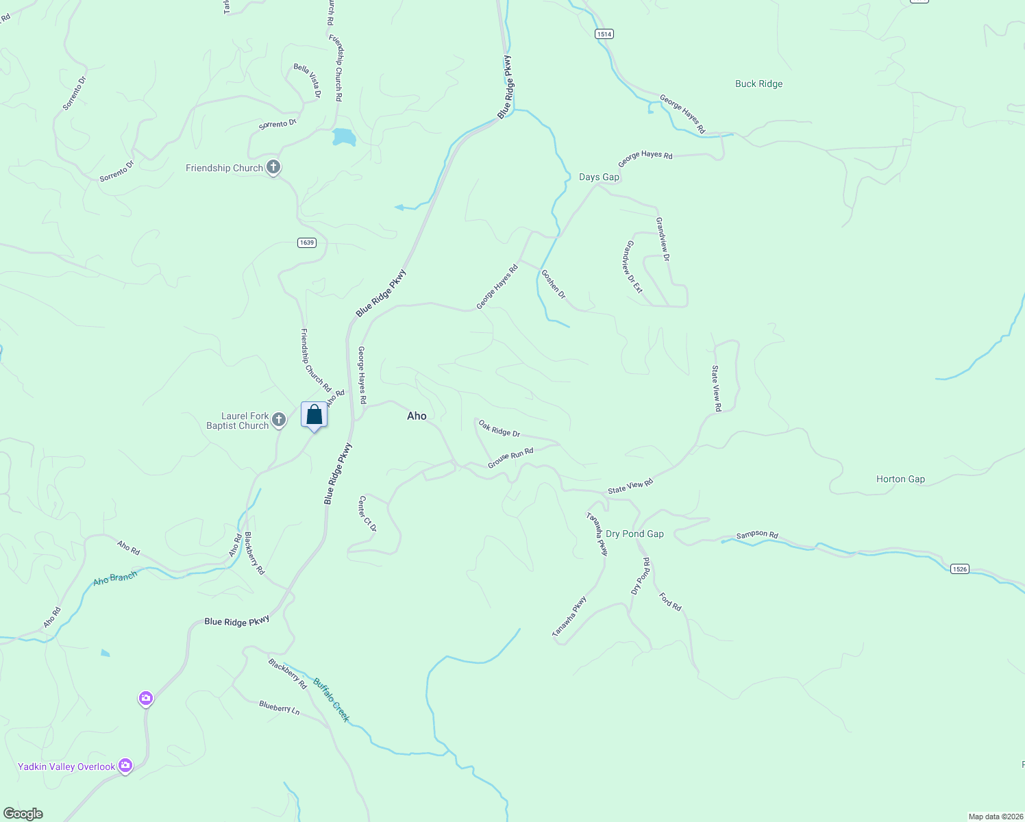 map of restaurants, bars, coffee shops, grocery stores, and more near 464 High Peak Drive in Boone