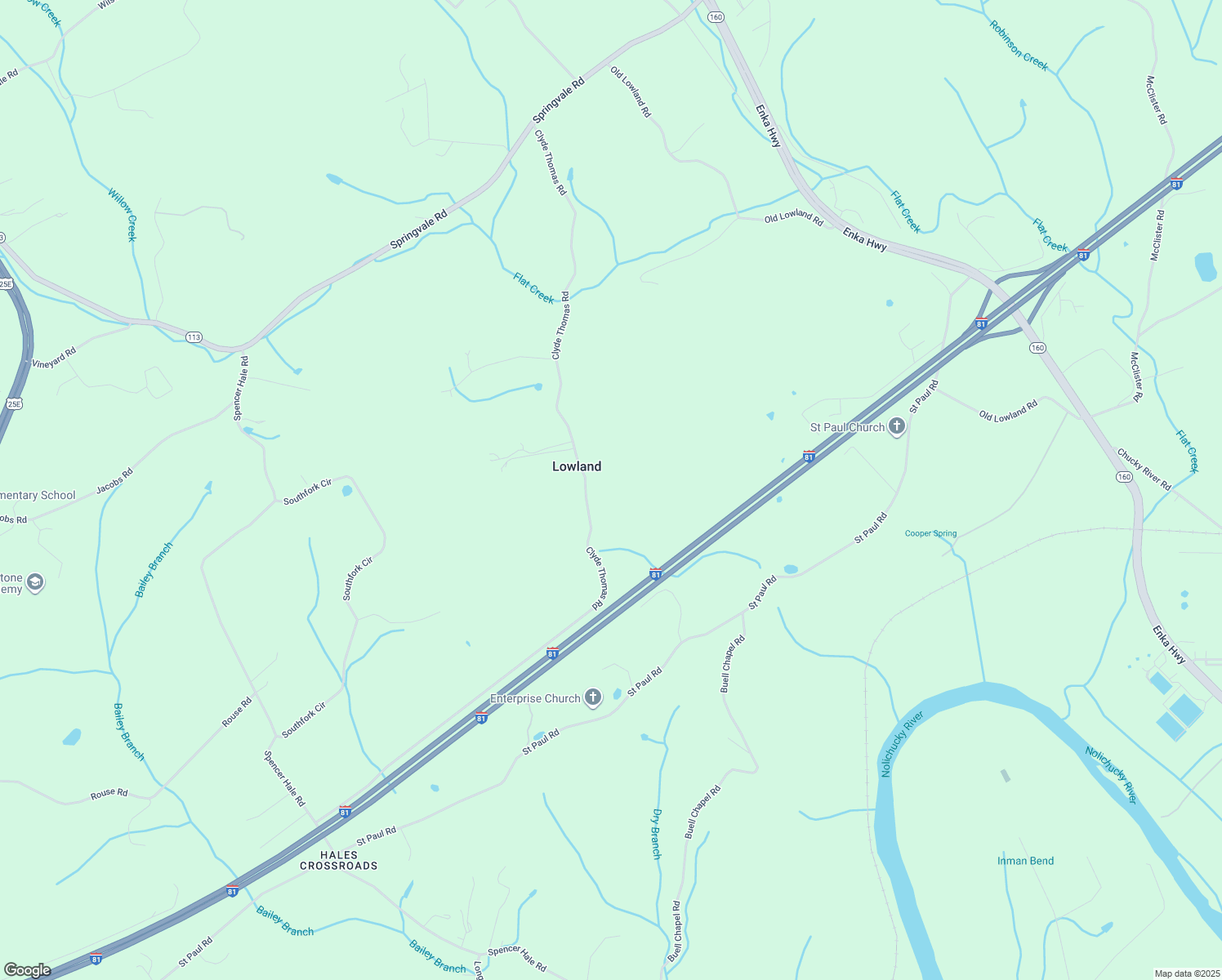 map of restaurants, bars, coffee shops, grocery stores, and more near in Lowland