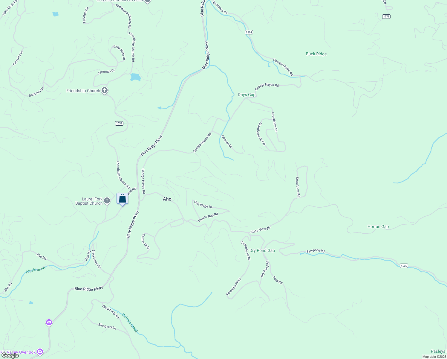 map of restaurants, bars, coffee shops, grocery stores, and more near 354 Virgil's Lane in Boone
