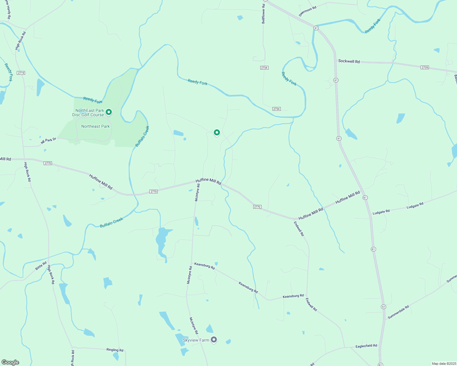 map of restaurants, bars, coffee shops, grocery stores, and more near 3723 Huffine Mill Road in Gibsonville