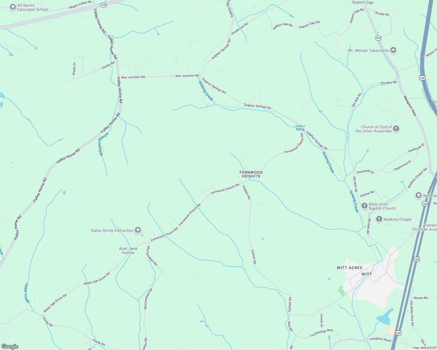 map of restaurants, bars, coffee shops, grocery stores, and more near 3360 Fernwood Road in Morristown