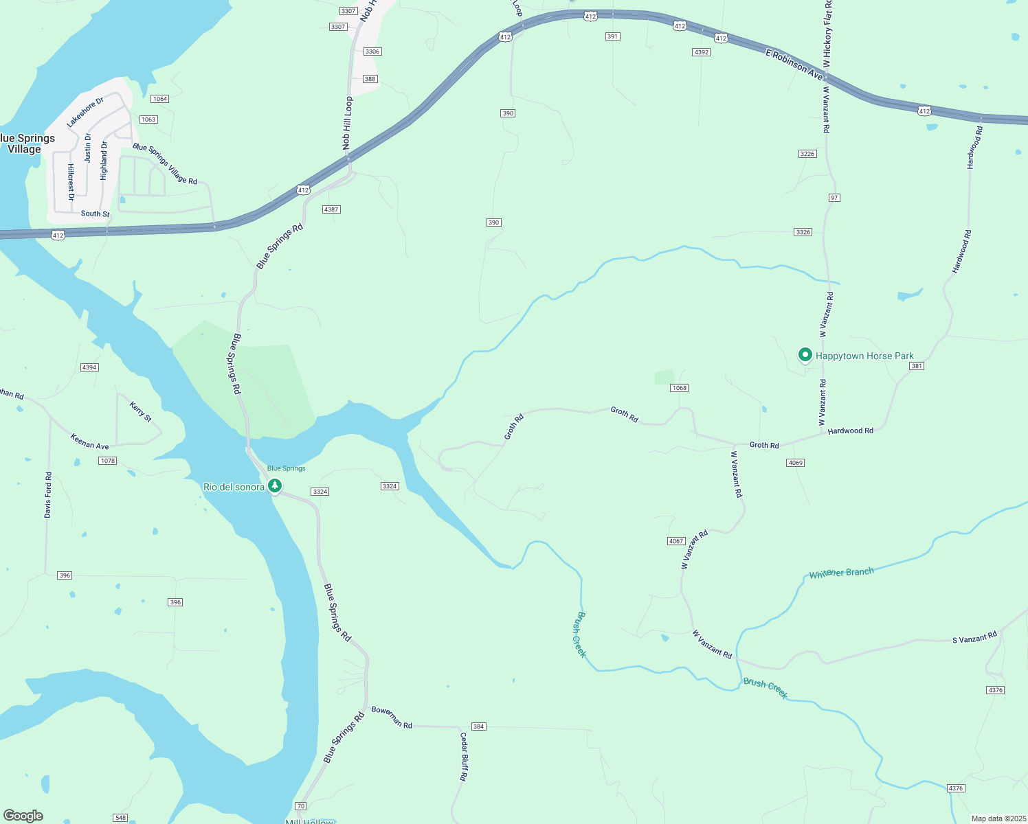 map of restaurants, bars, coffee shops, grocery stores, and more near 19970 Groth Road in Springdale