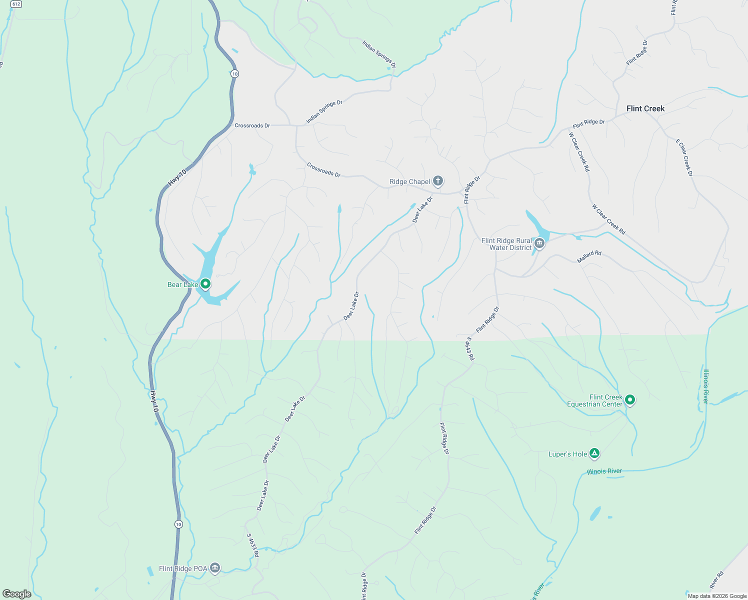 map of restaurants, bars, coffee shops, grocery stores, and more near 424 Deer Lake Drive in Colcord