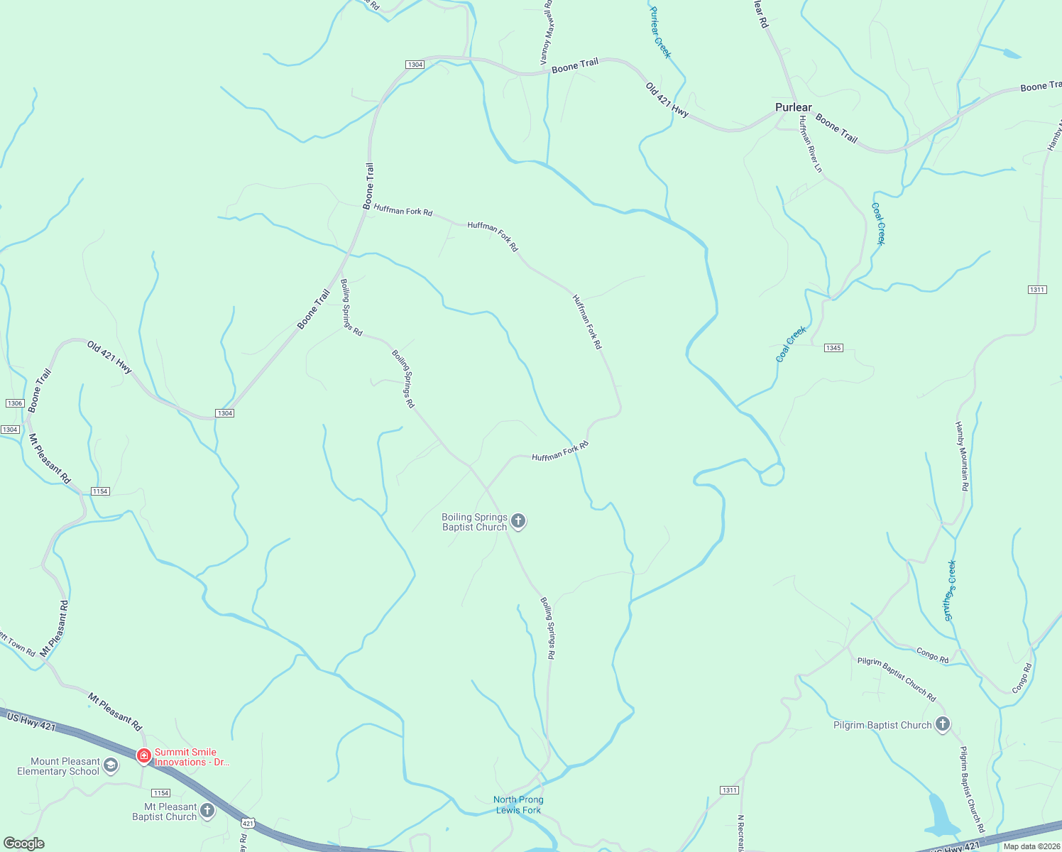 map of restaurants, bars, coffee shops, grocery stores, and more near 375 Rab Road in Purlear