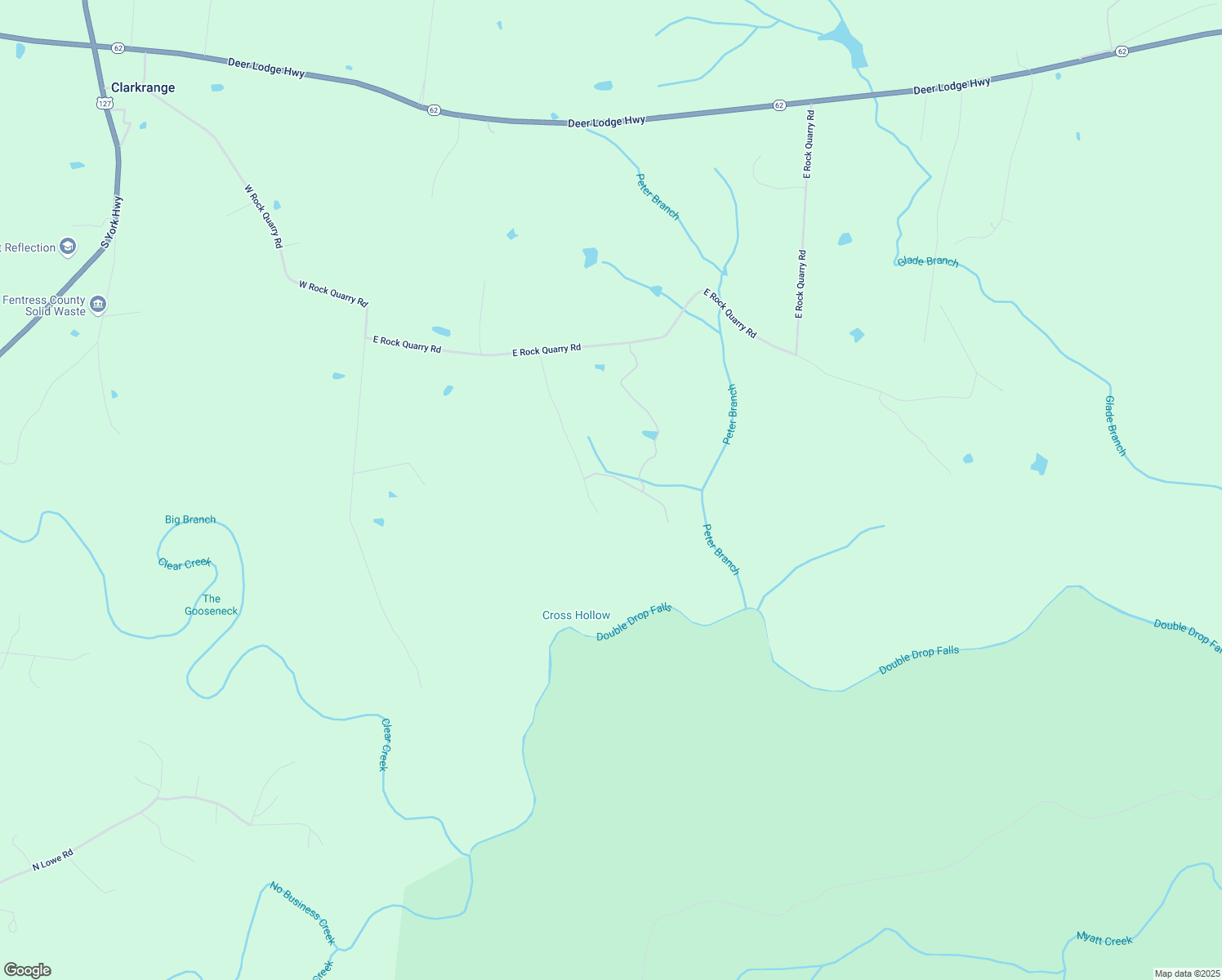 map of restaurants, bars, coffee shops, grocery stores, and more near 798 East Rock Quarry Road in Clarkrange