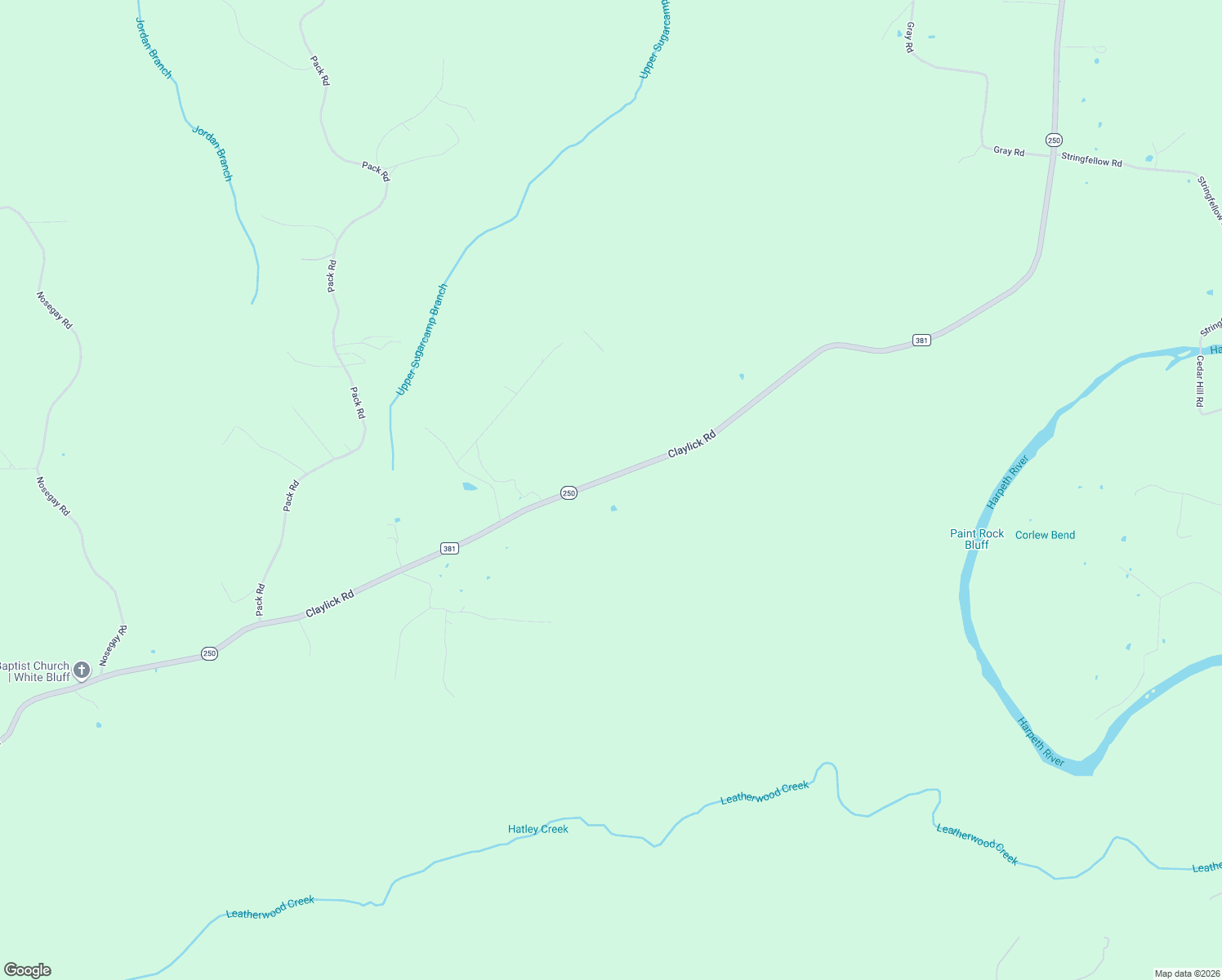 map of restaurants, bars, coffee shops, grocery stores, and more near 1696 Claylick Rd in White Bluff