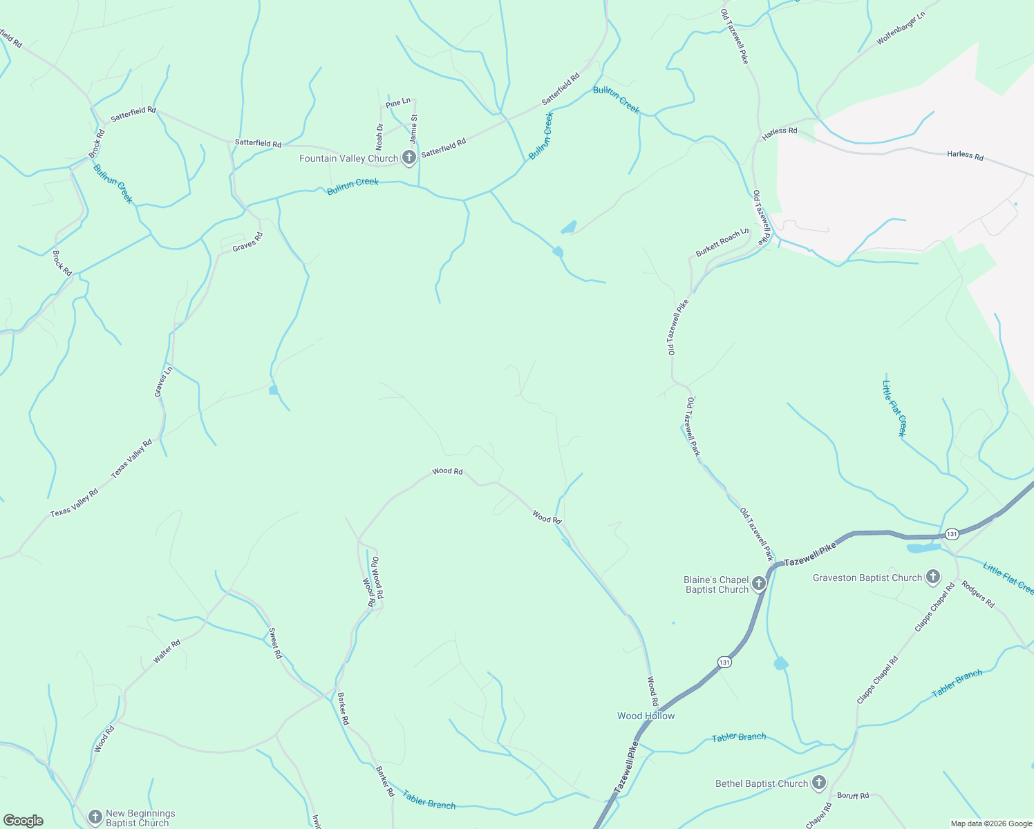 map of restaurants, bars, coffee shops, grocery stores, and more near 8523 Parker Drive in Corryton