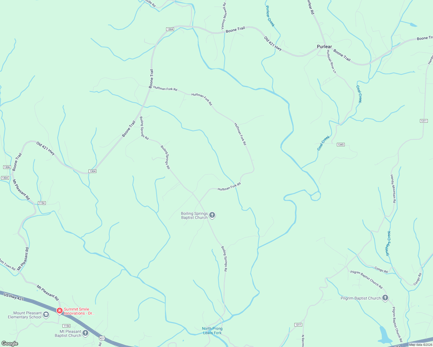 map of restaurants, bars, coffee shops, grocery stores, and more near 375 Rab Road in Purlear