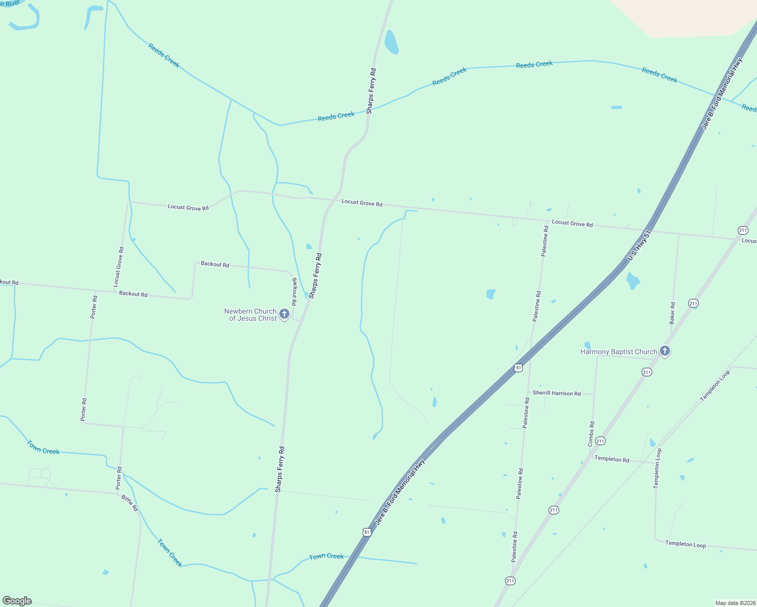 map of restaurants, bars, coffee shops, grocery stores, and more near 445 Tater Hill Rd in Newbern