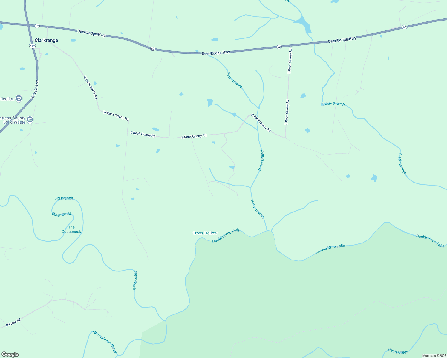 map of restaurants, bars, coffee shops, grocery stores, and more near 798 East Rock Quarry Road in Clarkrange