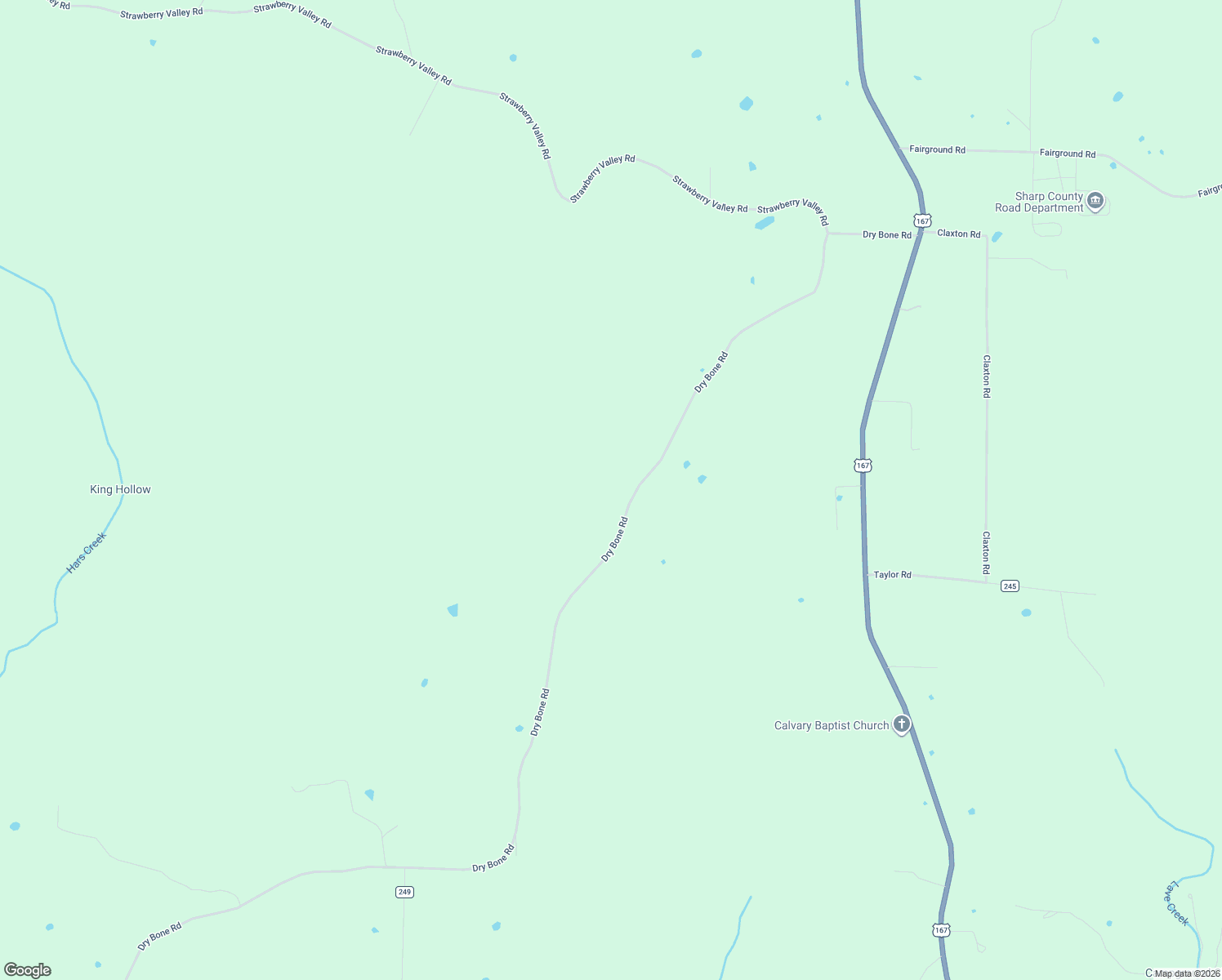 map of restaurants, bars, coffee shops, grocery stores, and more near 270 Dry Bone Road in Ash Flat