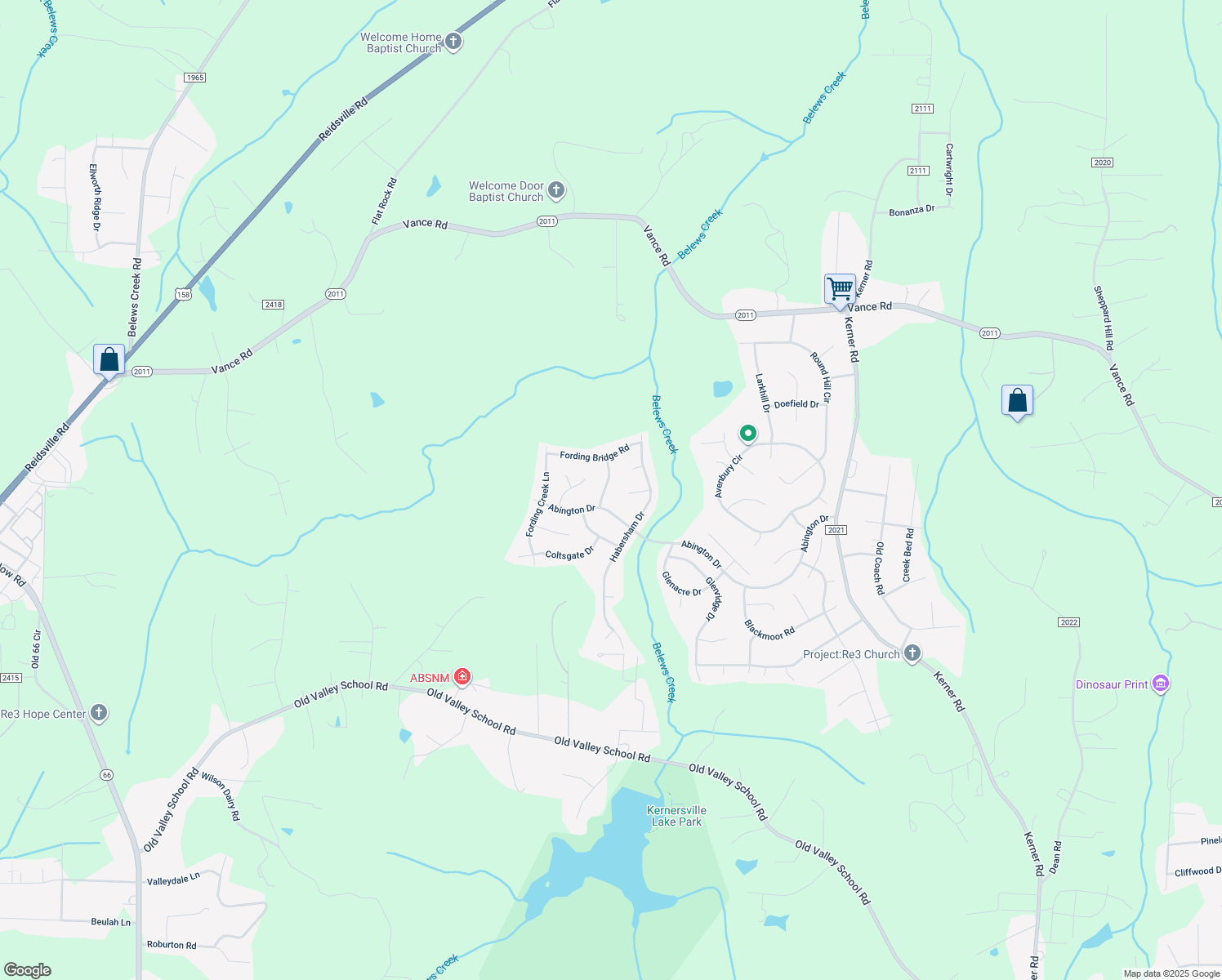 map of restaurants, bars, coffee shops, grocery stores, and more near 6125 Tennyson Drive in Kernersville
