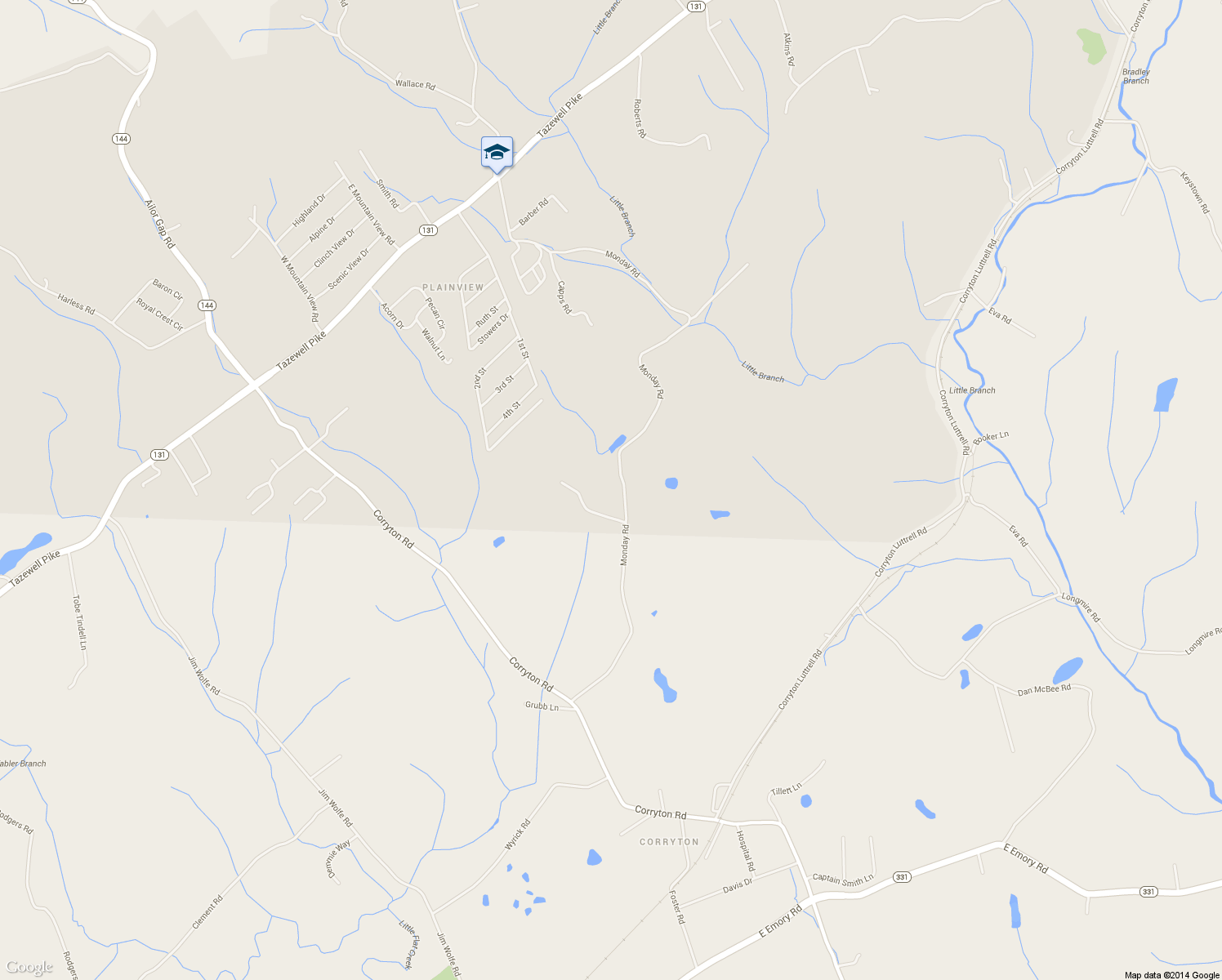 map of restaurants, bars, coffee shops, grocery stores, and more near 540 Monday Road in Corryton