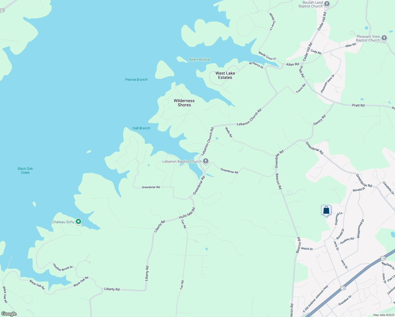 map of restaurants, bars, coffee shops, grocery stores, and more near 7916 Lebanon Church Road in Talbott