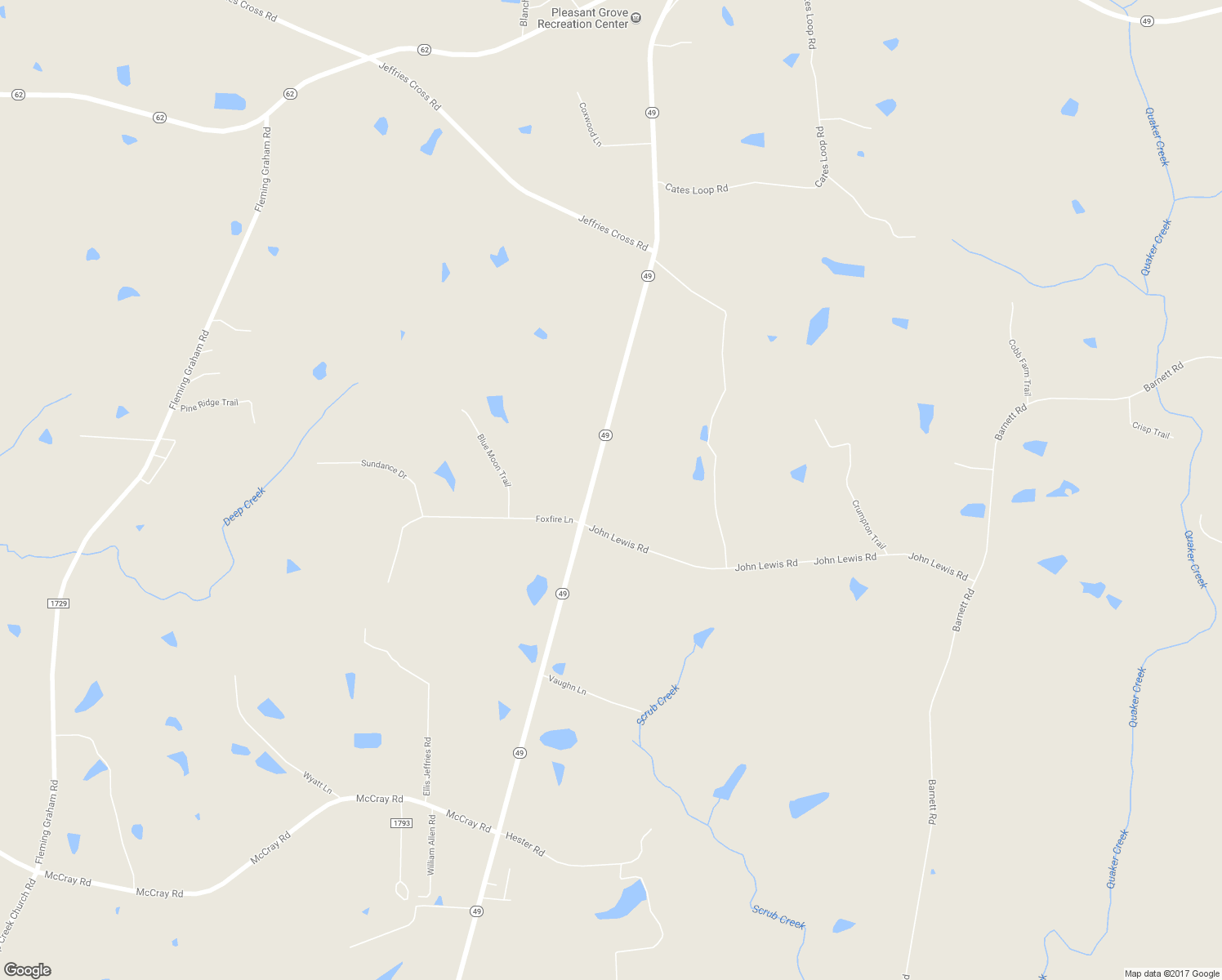 map of restaurants, bars, coffee shops, grocery stores, and more near 3241 North Carolina 49 in Burlington