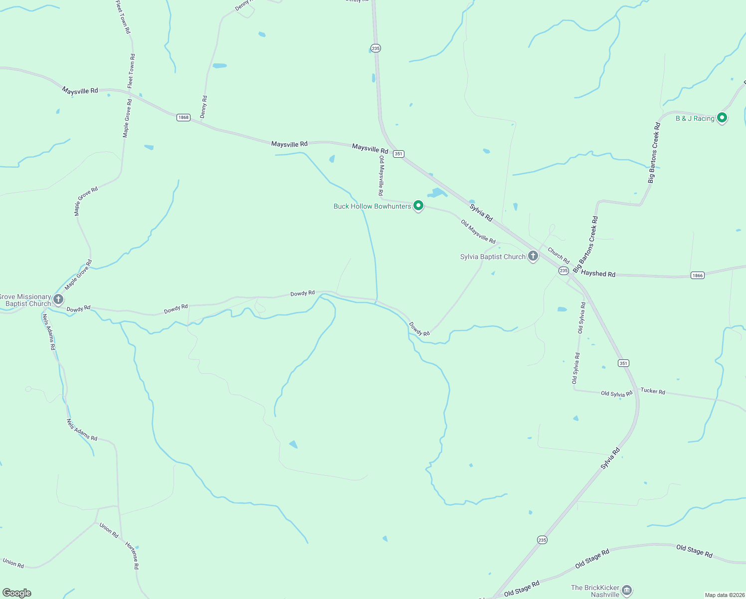 map of restaurants, bars, coffee shops, grocery stores, and more near 386 Dowdy Road in Dickson