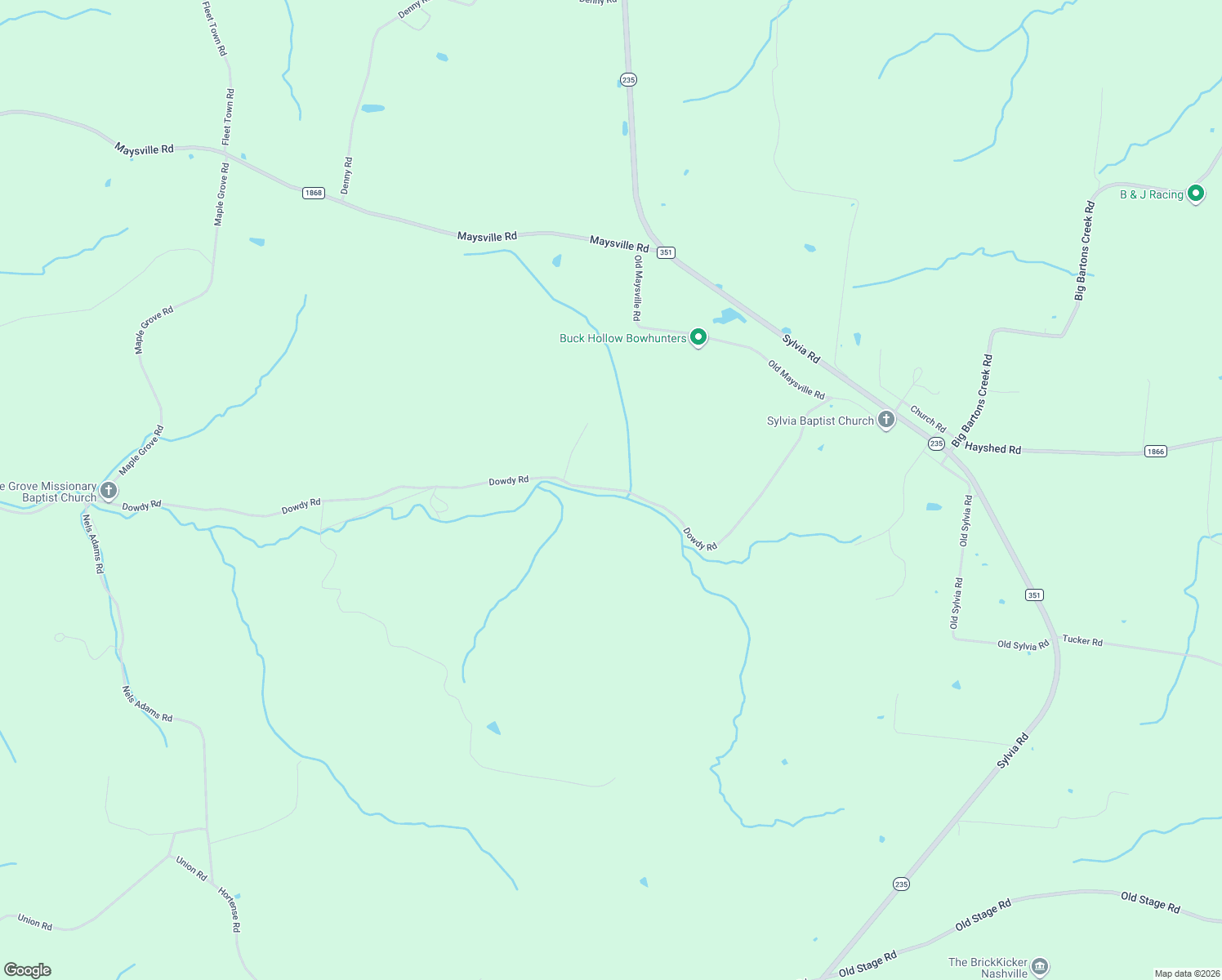 map of restaurants, bars, coffee shops, grocery stores, and more near 386 Dowdy Road in Dickson