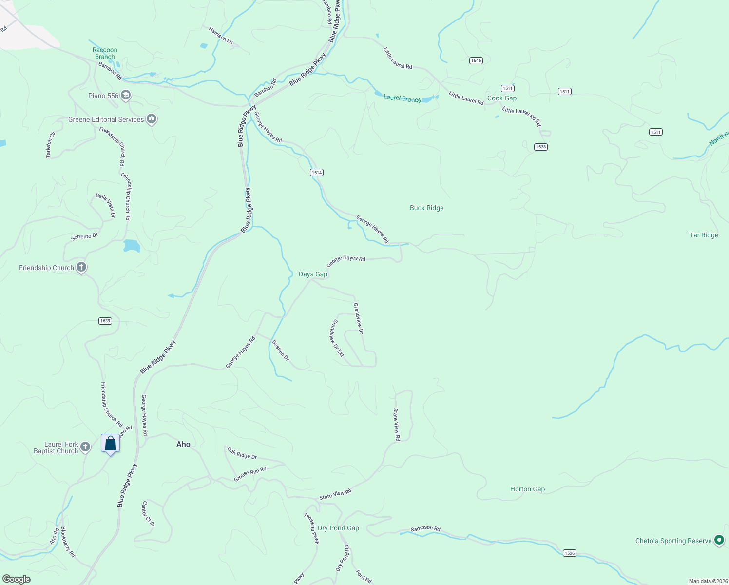 map of restaurants, bars, coffee shops, grocery stores, and more near 1391 Grandview Drive in Boone
