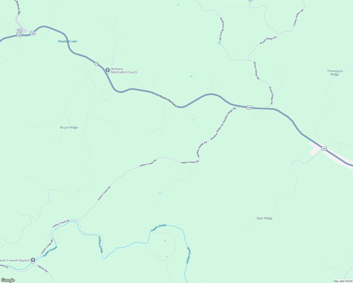 map of restaurants, bars, coffee shops, grocery stores, and more near 10955 Indian Creek Road in Baxter